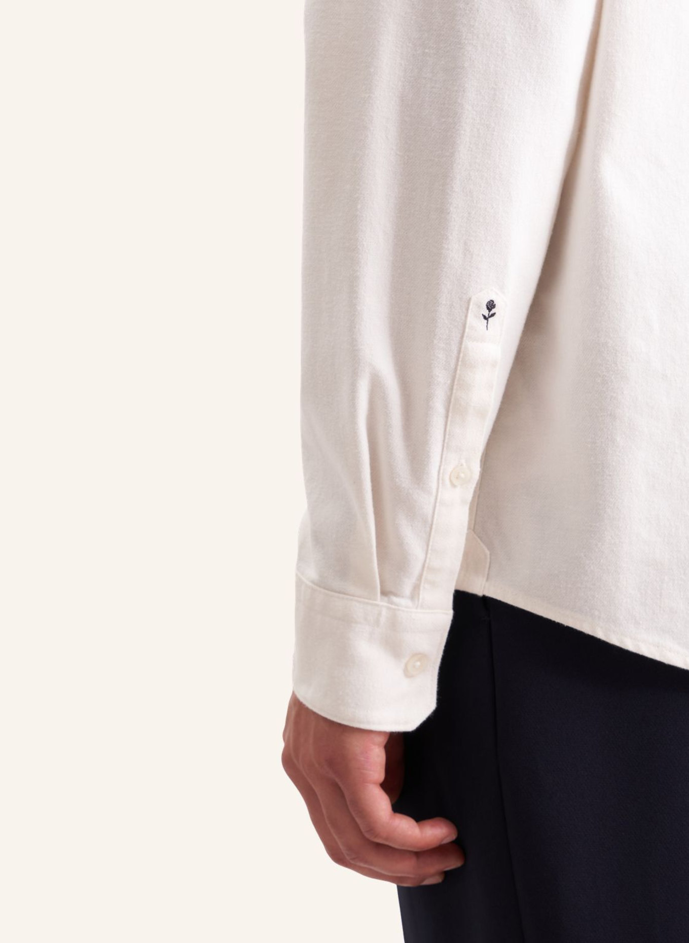 seidensticker Flanellhemd Regular Fit: ECRU