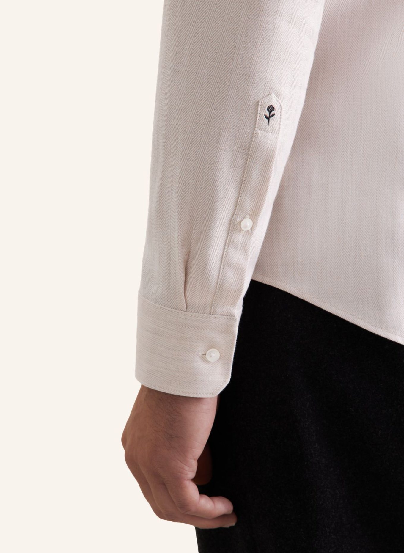 seidensticker Flanellhemd Slim Fit: BEIGE