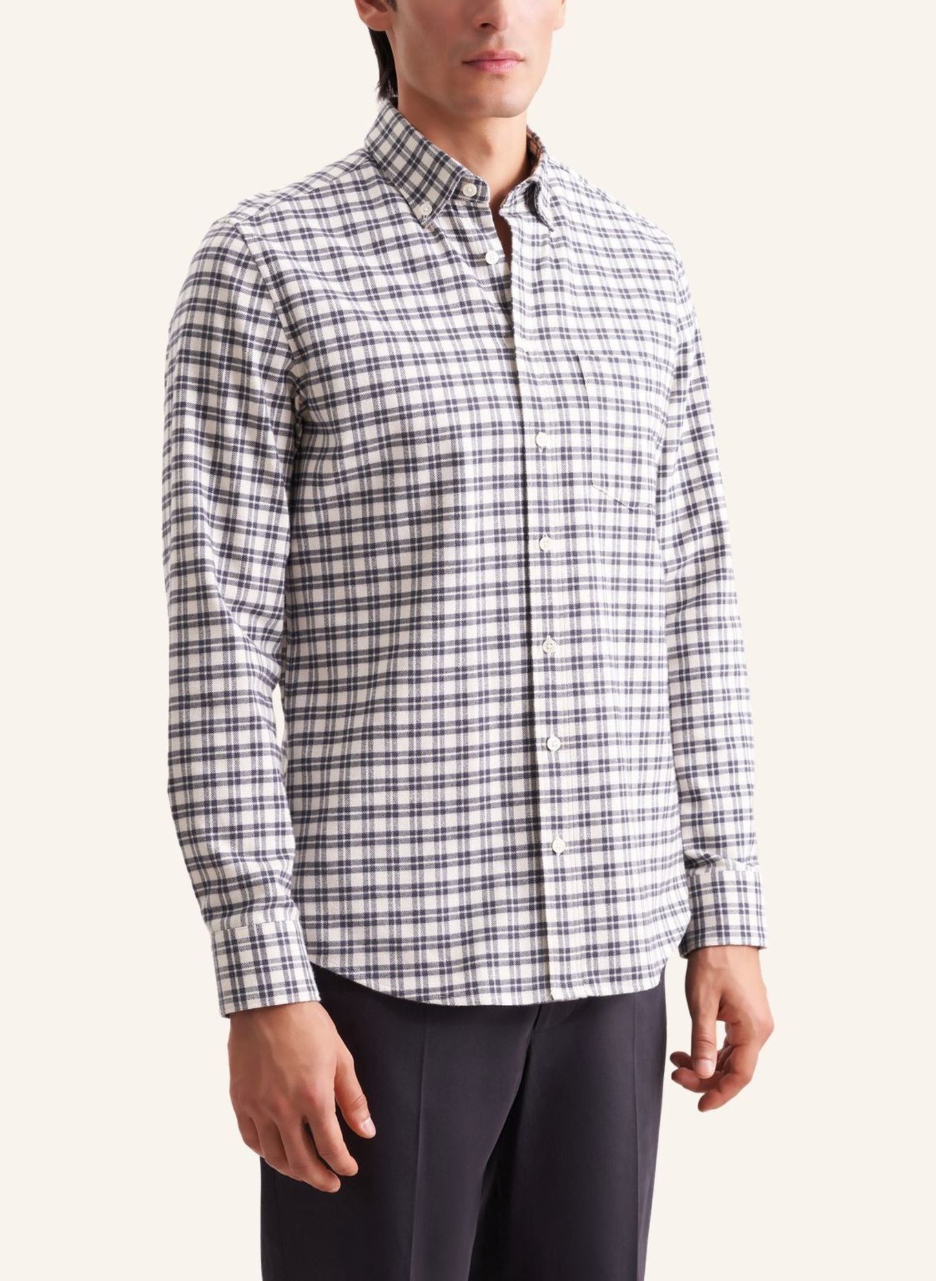 seidensticker Flanellhemd Slim Fit: GRAU