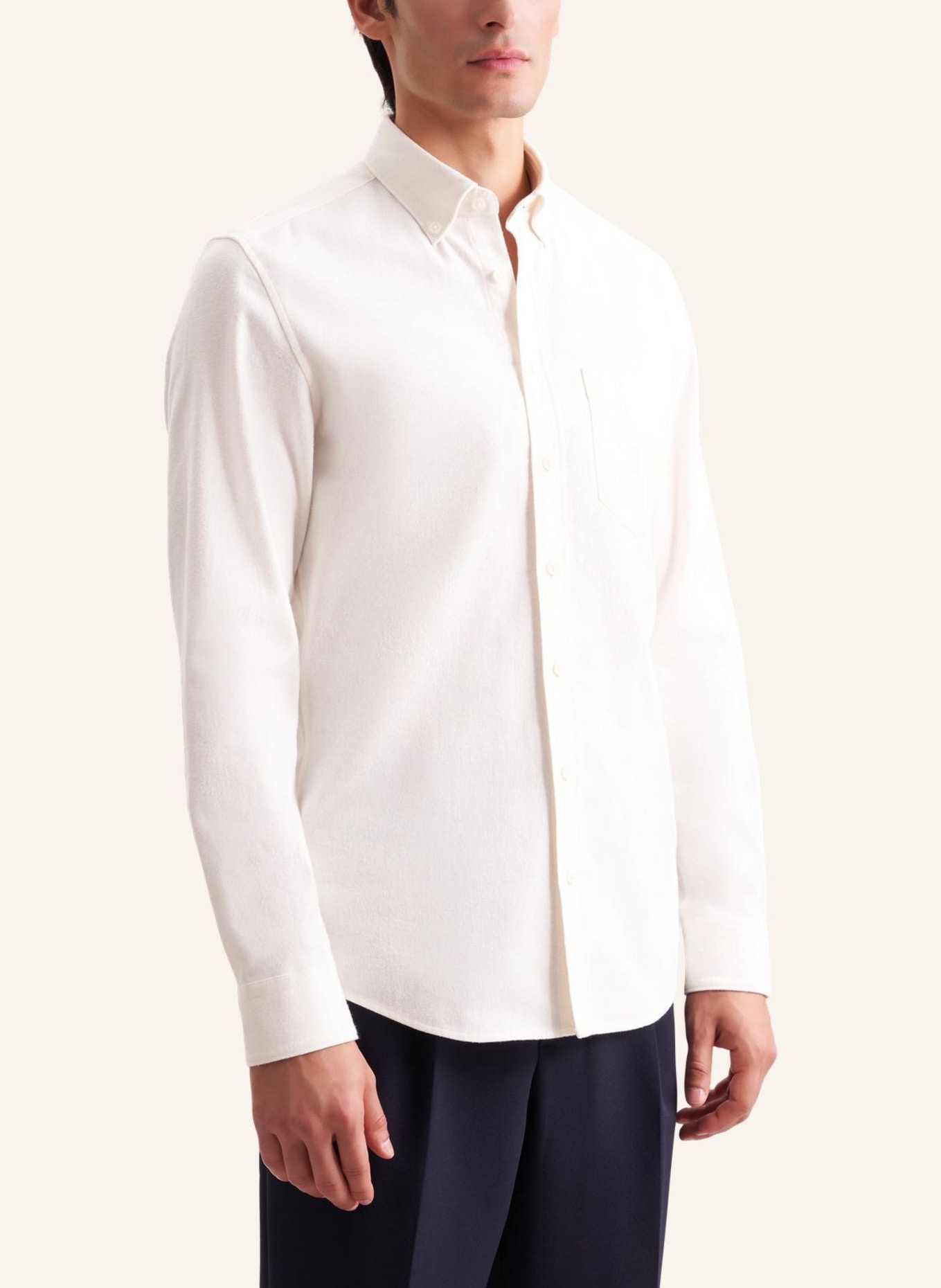 seidensticker Flanellhemd Slim Fit: ECRU