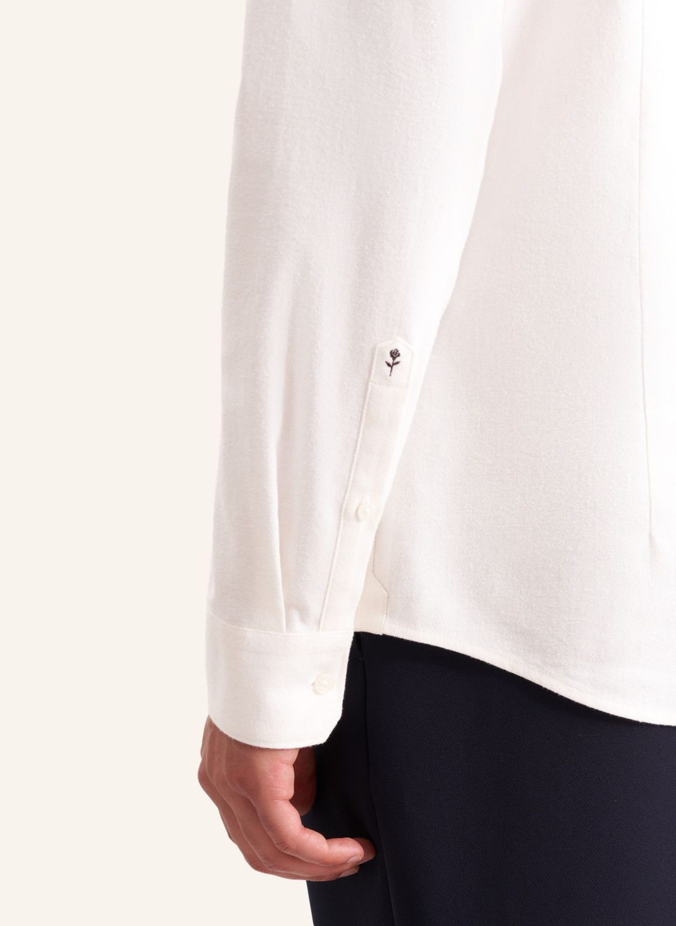 seidensticker Flanellhemd Slim Fit: ECRU