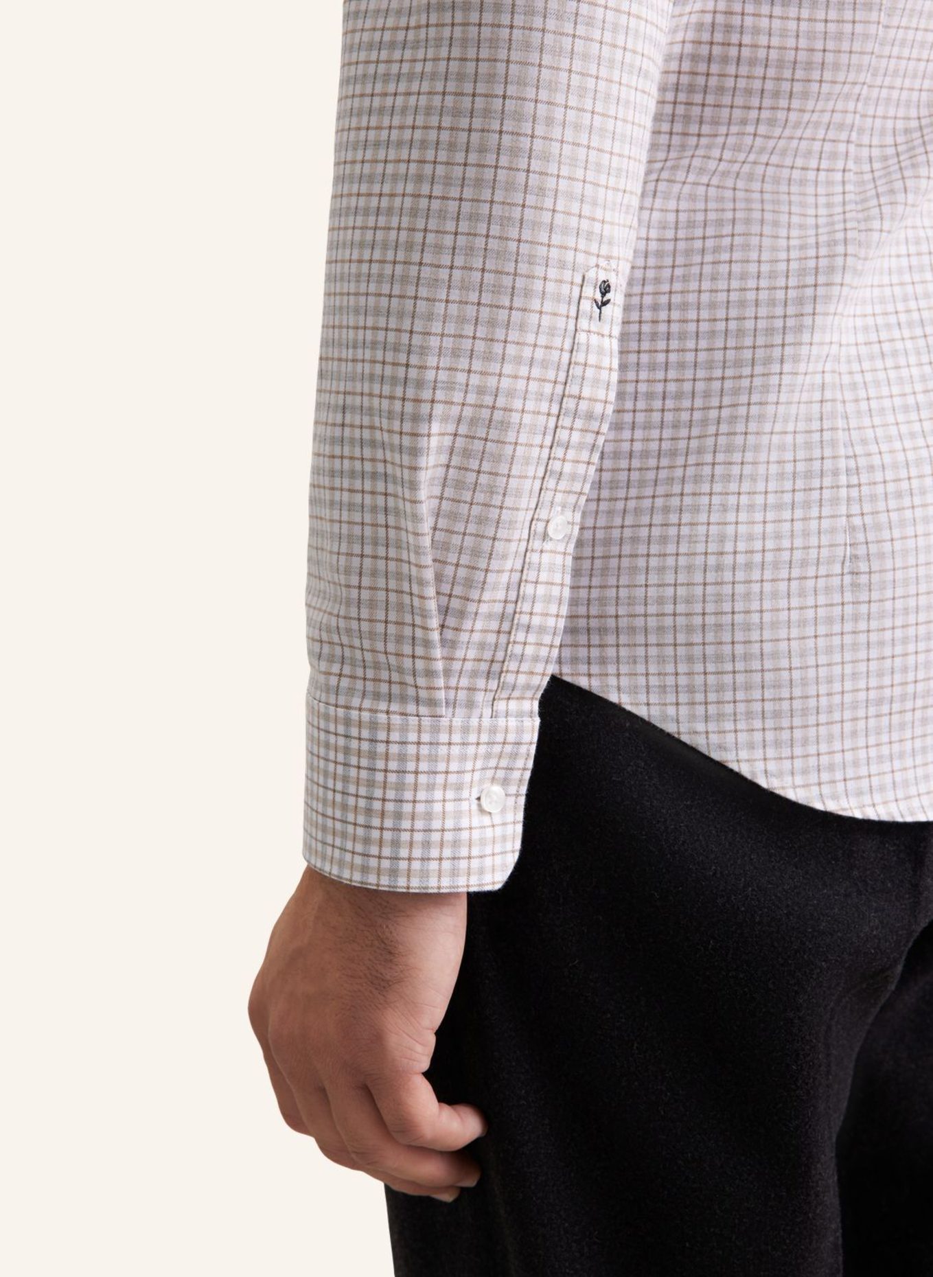 seidensticker Flanellhemd Slim Fit: BEIGE