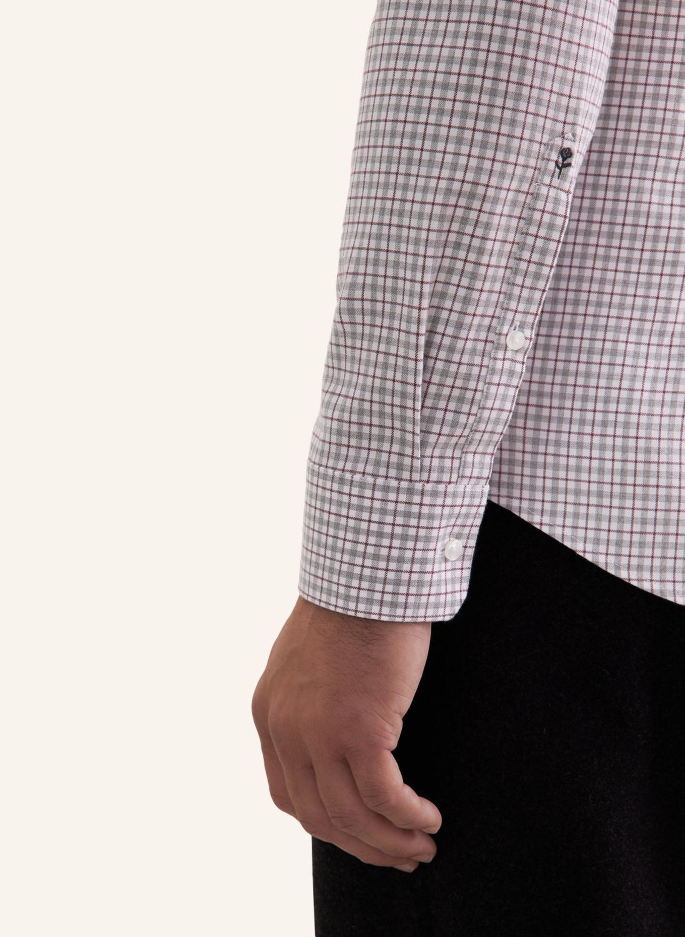 seidensticker Flanellhemd Slim Fit: GRAU