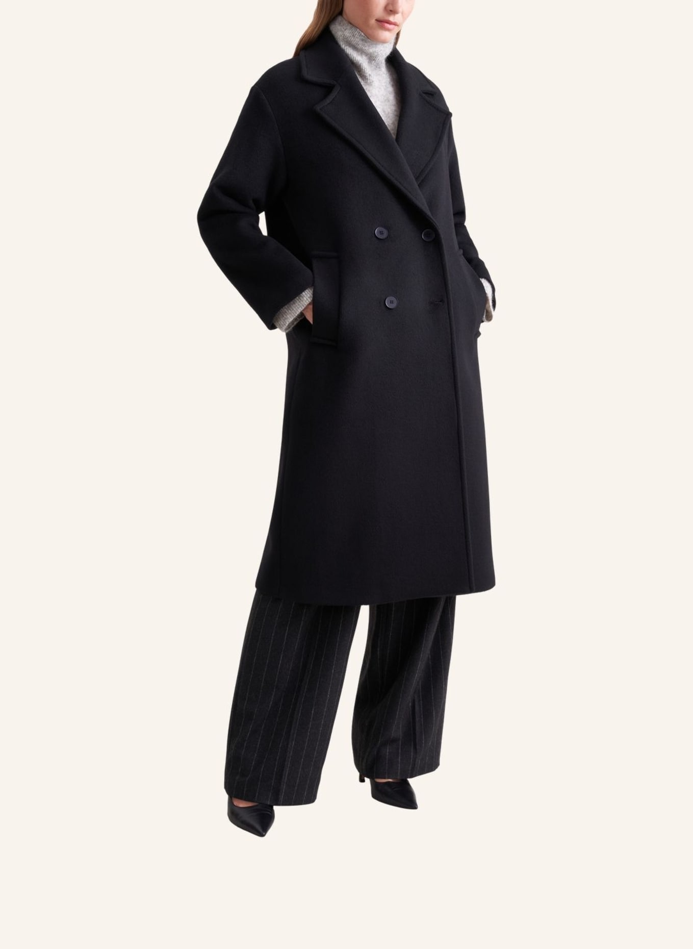 seidensticker Mantel: SCHWARZ