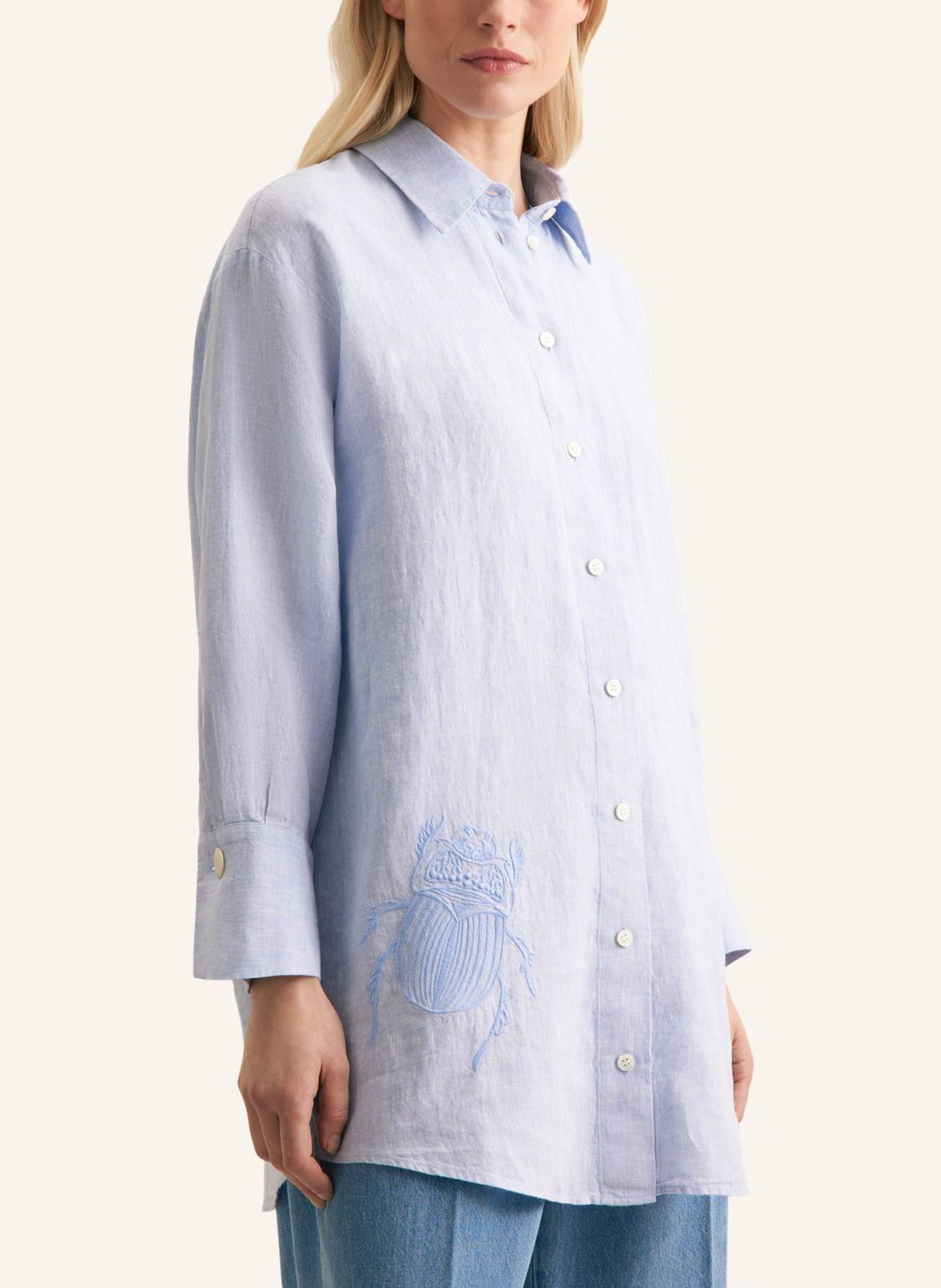 seidensticker Hemdbluse, Longbluse: BLAU