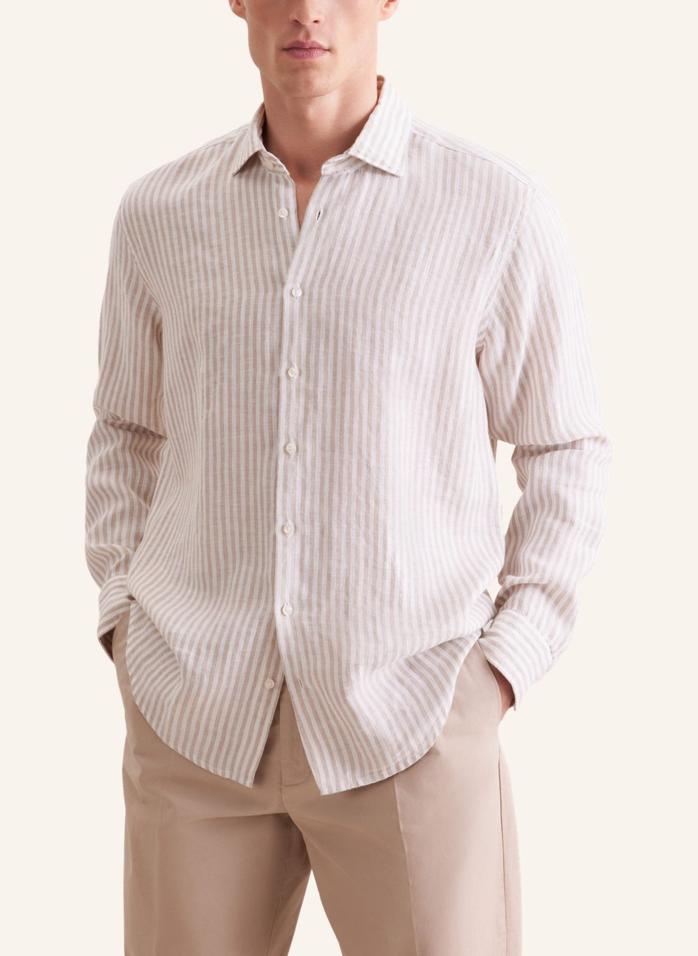 seidensticker Leinenhemd Regular Fit: BEIGE