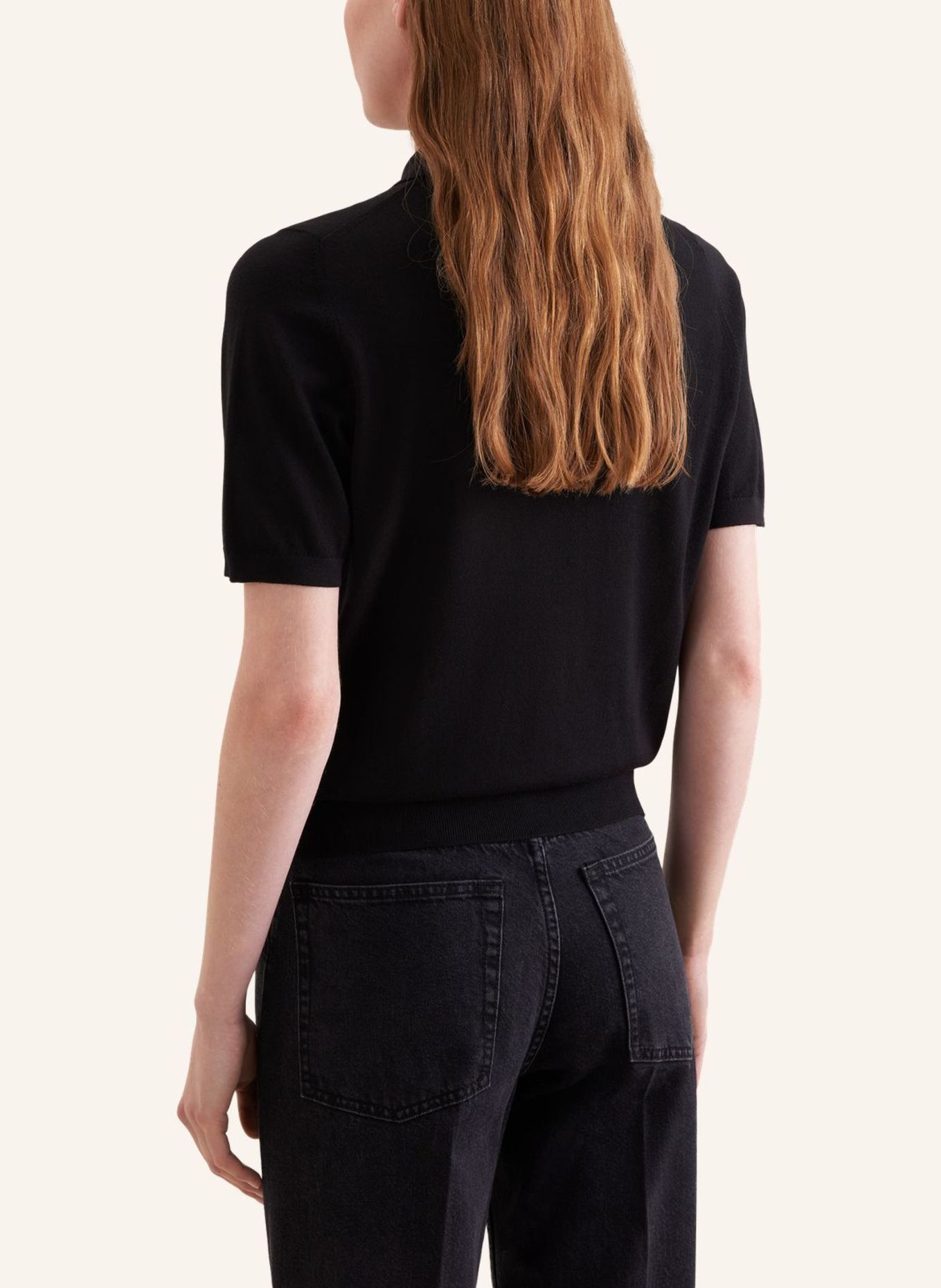 seidensticker , Pullover, Polo: SCHWARZ