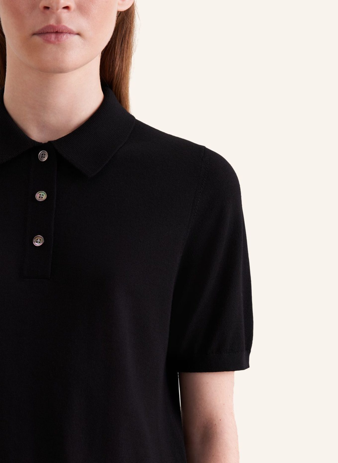seidensticker , Pullover, Polo: SCHWARZ