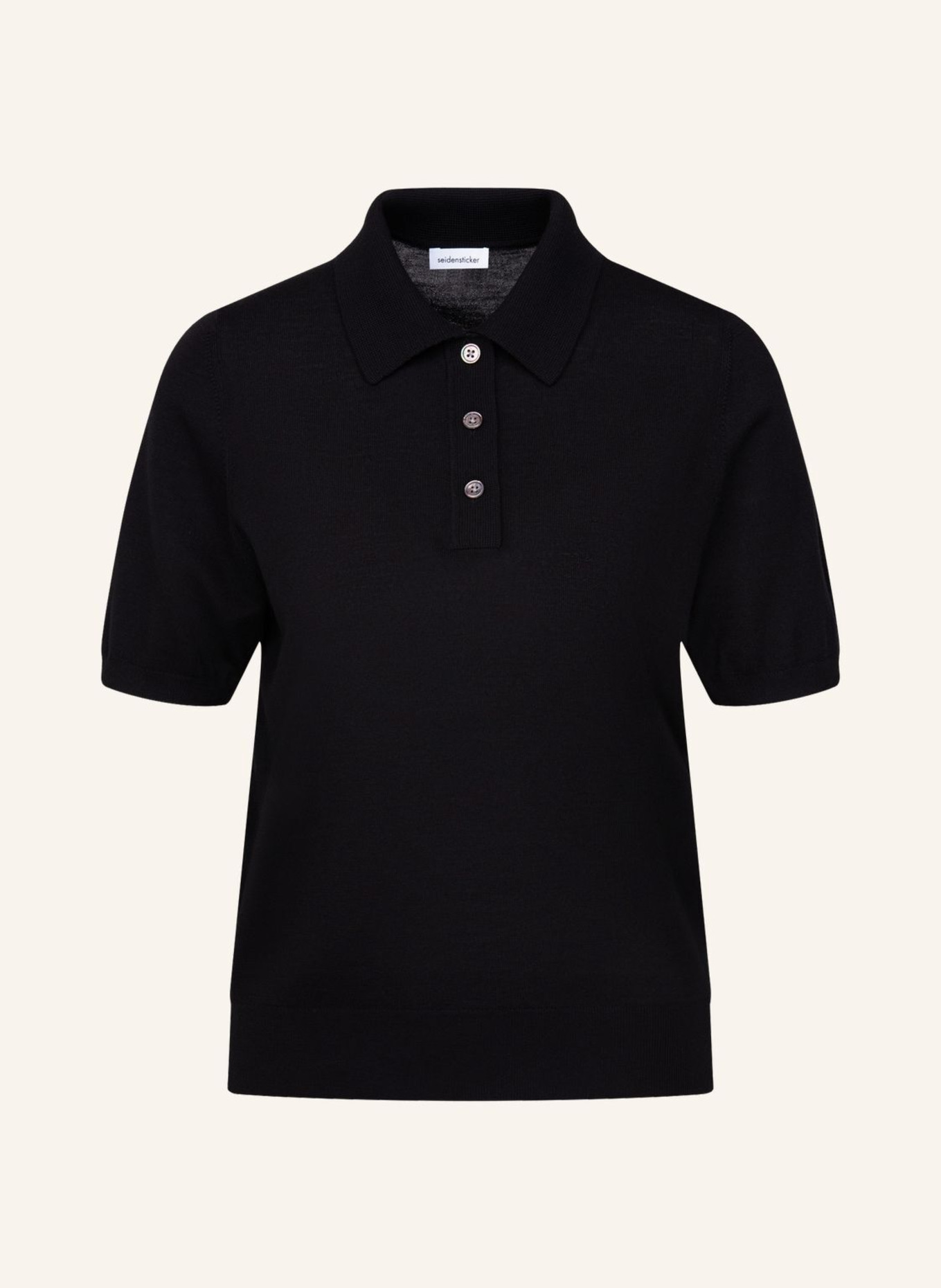 seidensticker , Pullover, Polo: SCHWARZ