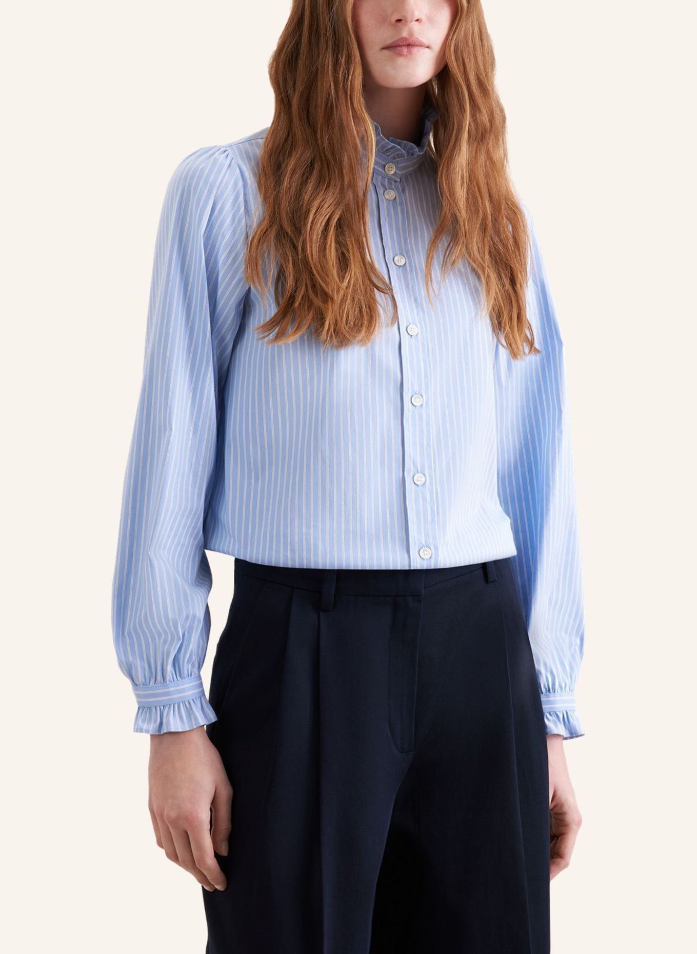 seidensticker Rüschenbluse: HELLBLAU