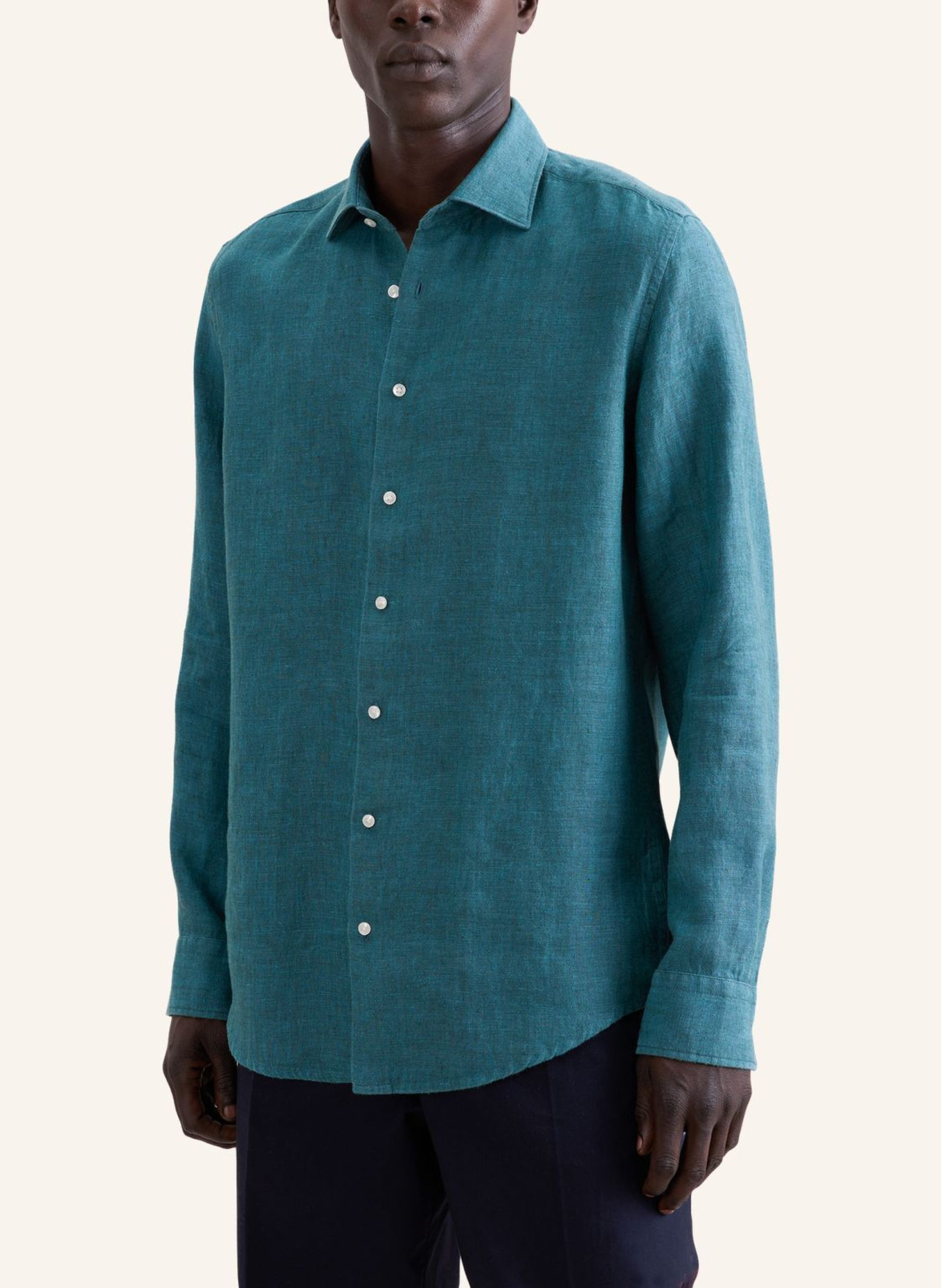 seidensticker Leinenhemd Slim Fit: TÜRKIS