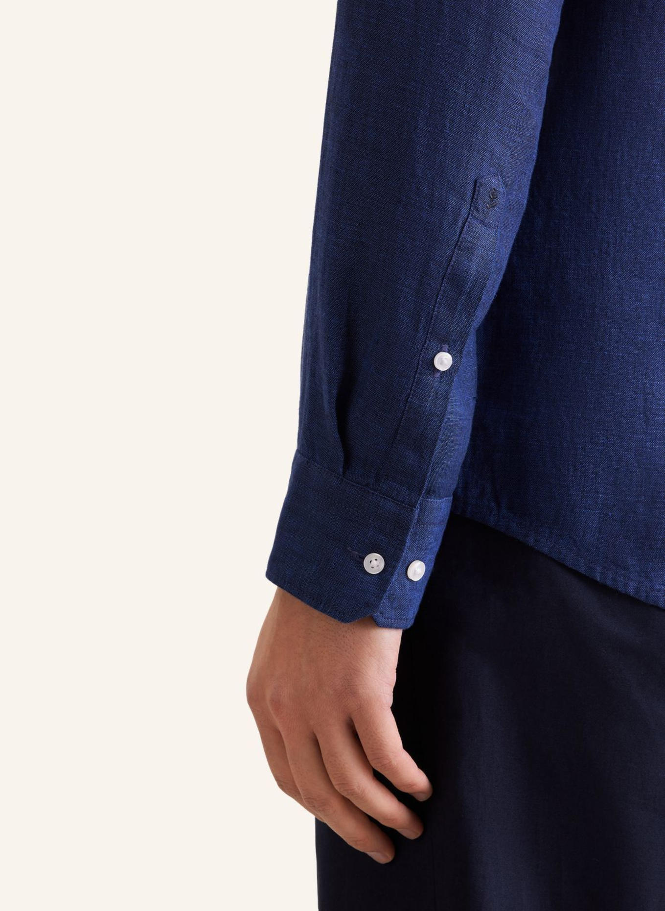 seidensticker Leinenhemd Slim Fit: DUNKELBLAU