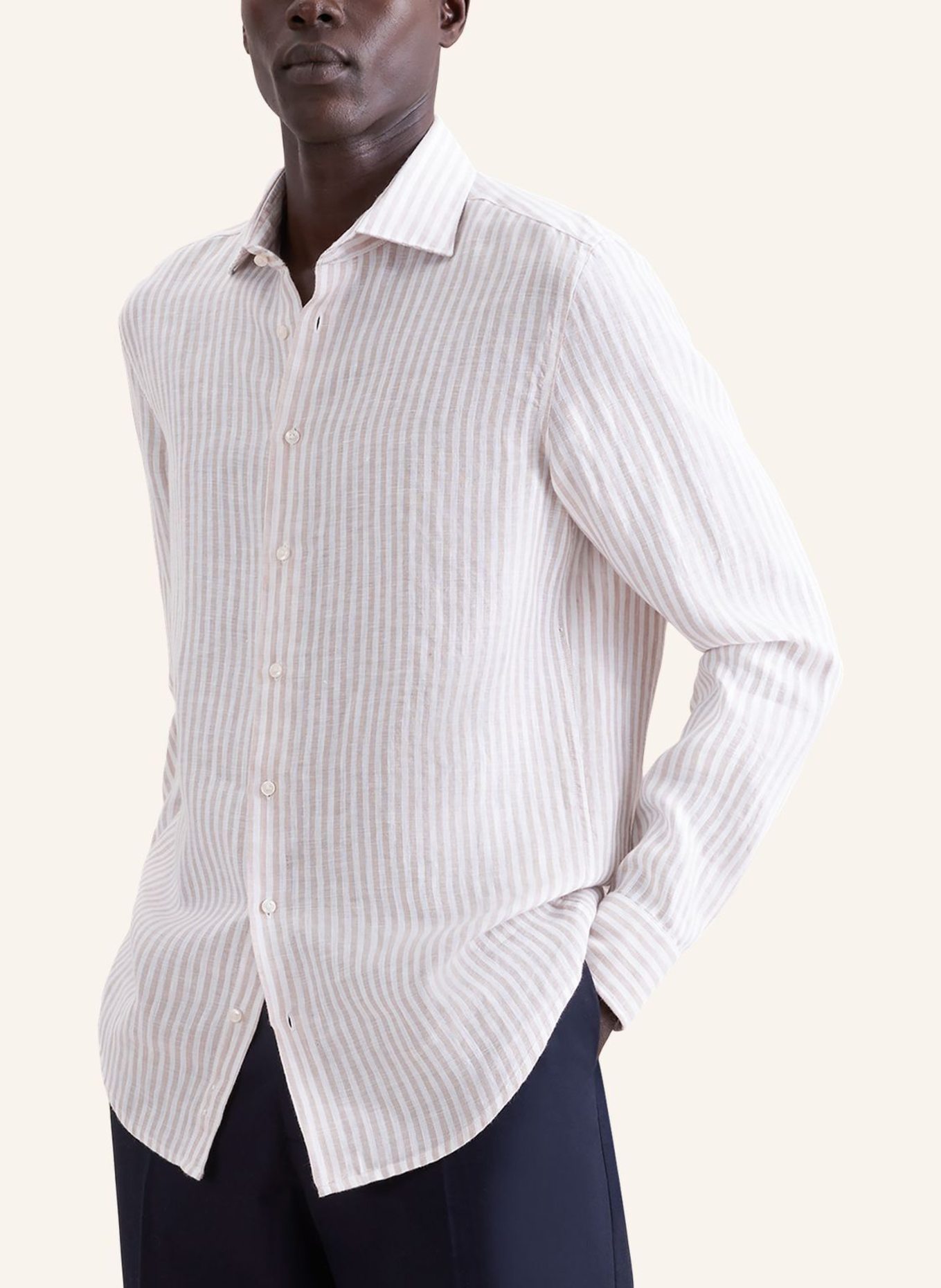seidensticker Leinenhemd Slim Fit: BEIGE