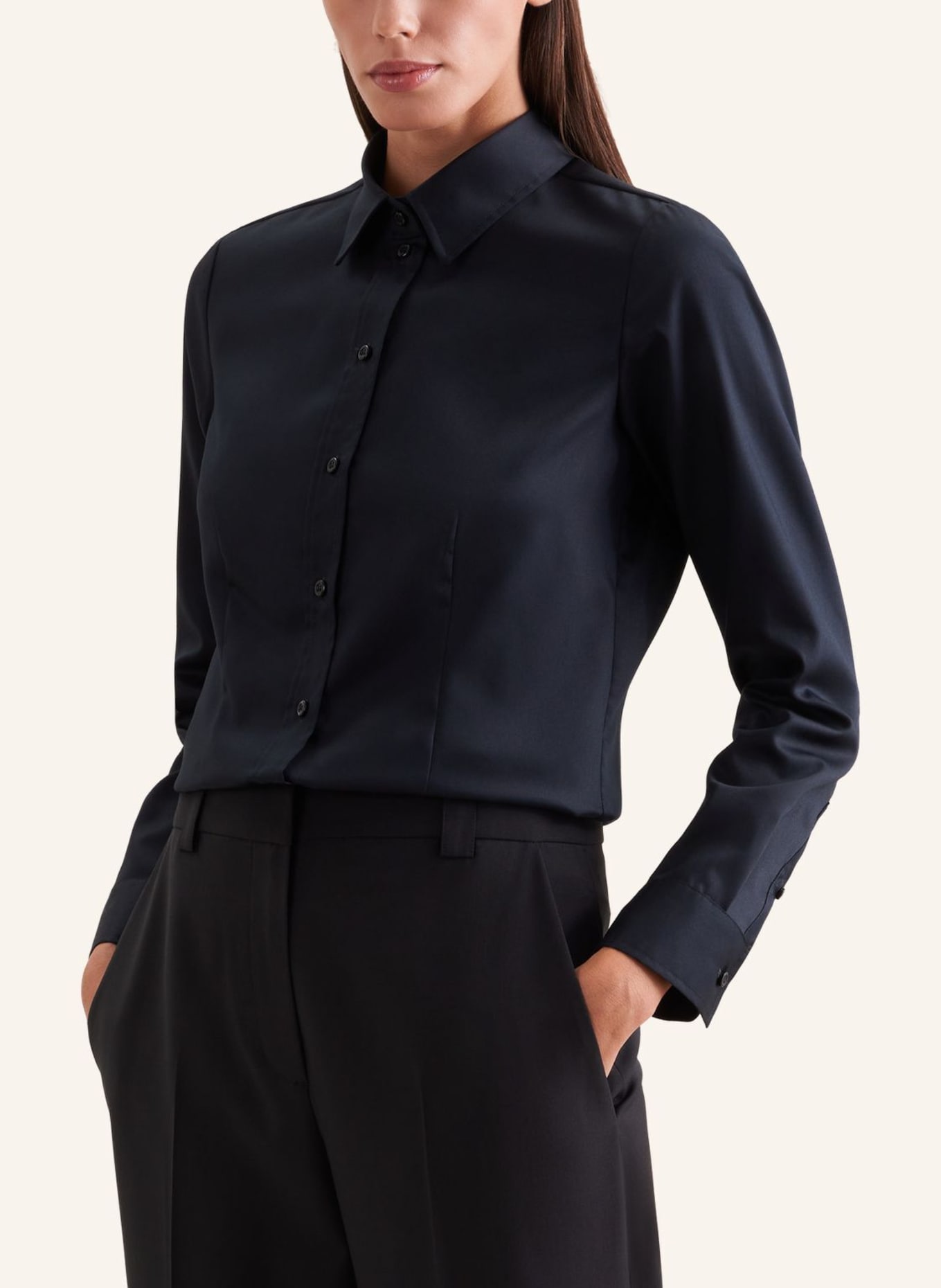 seidensticker Klassische Bluse, Hemdbluse: SCHWARZ