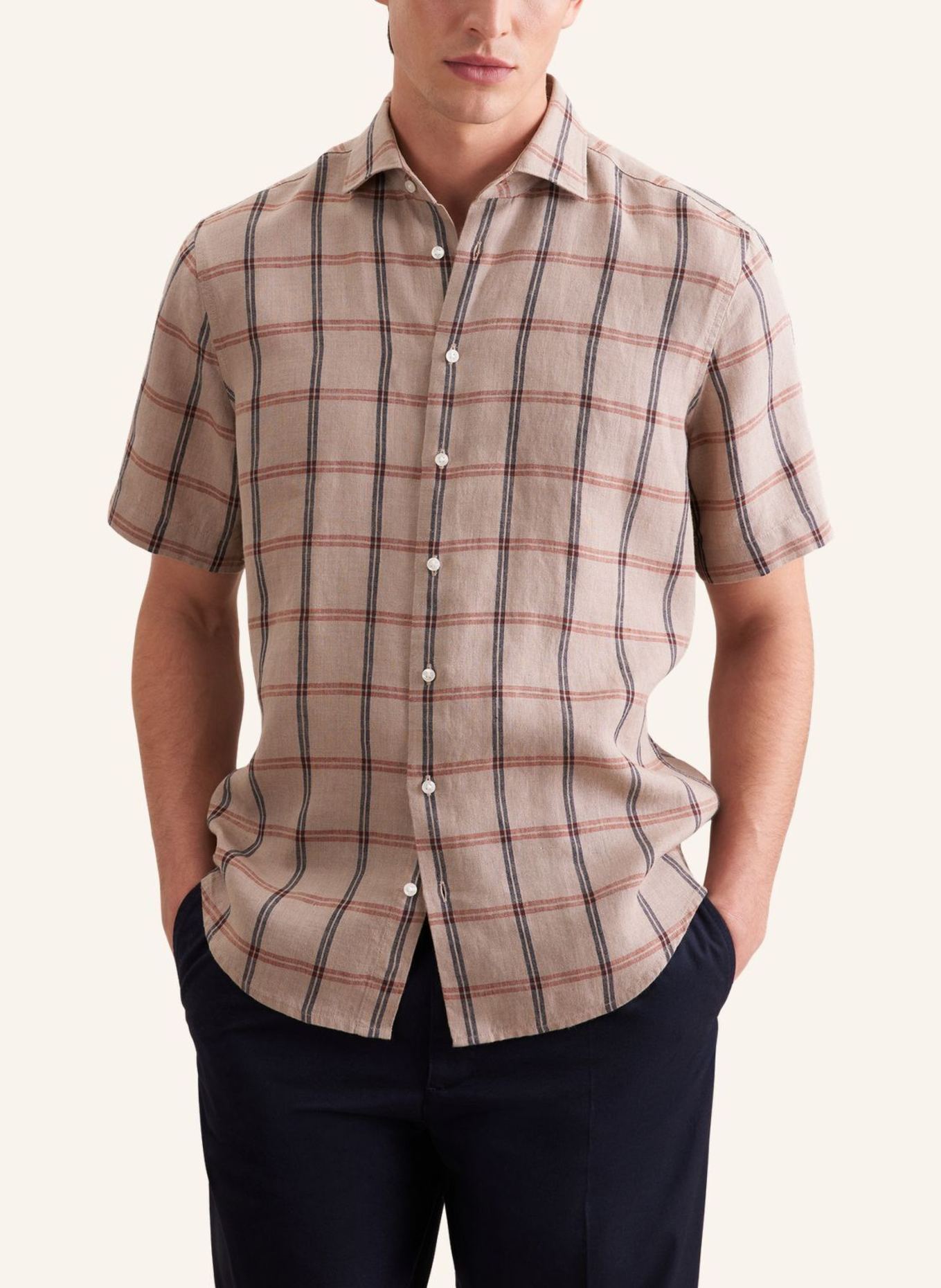 seidensticker Leinenhemd Regular Fit: BEIGE