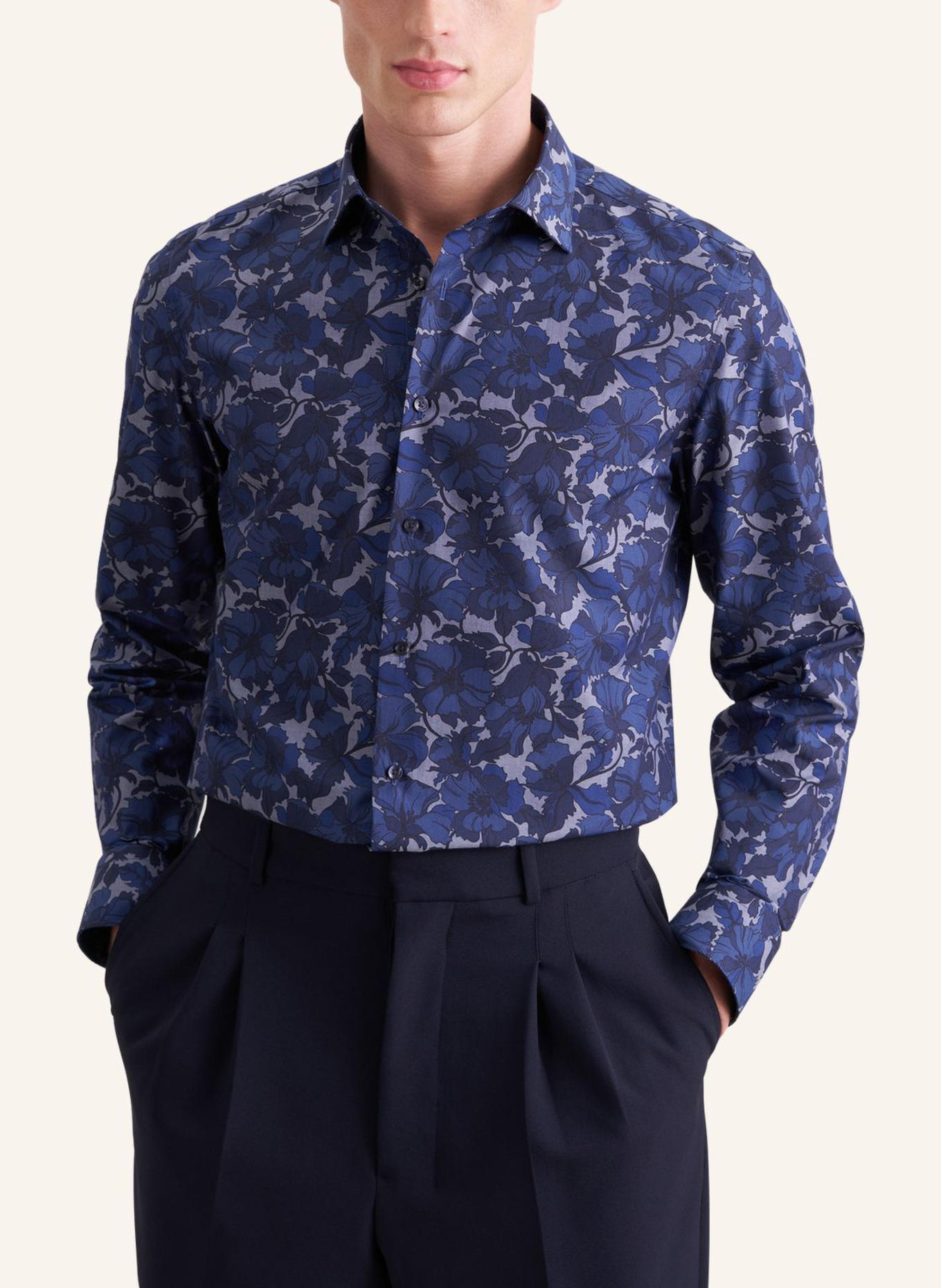 seidensticker Business Hemd Shaped Fit: DUNKELBLAU