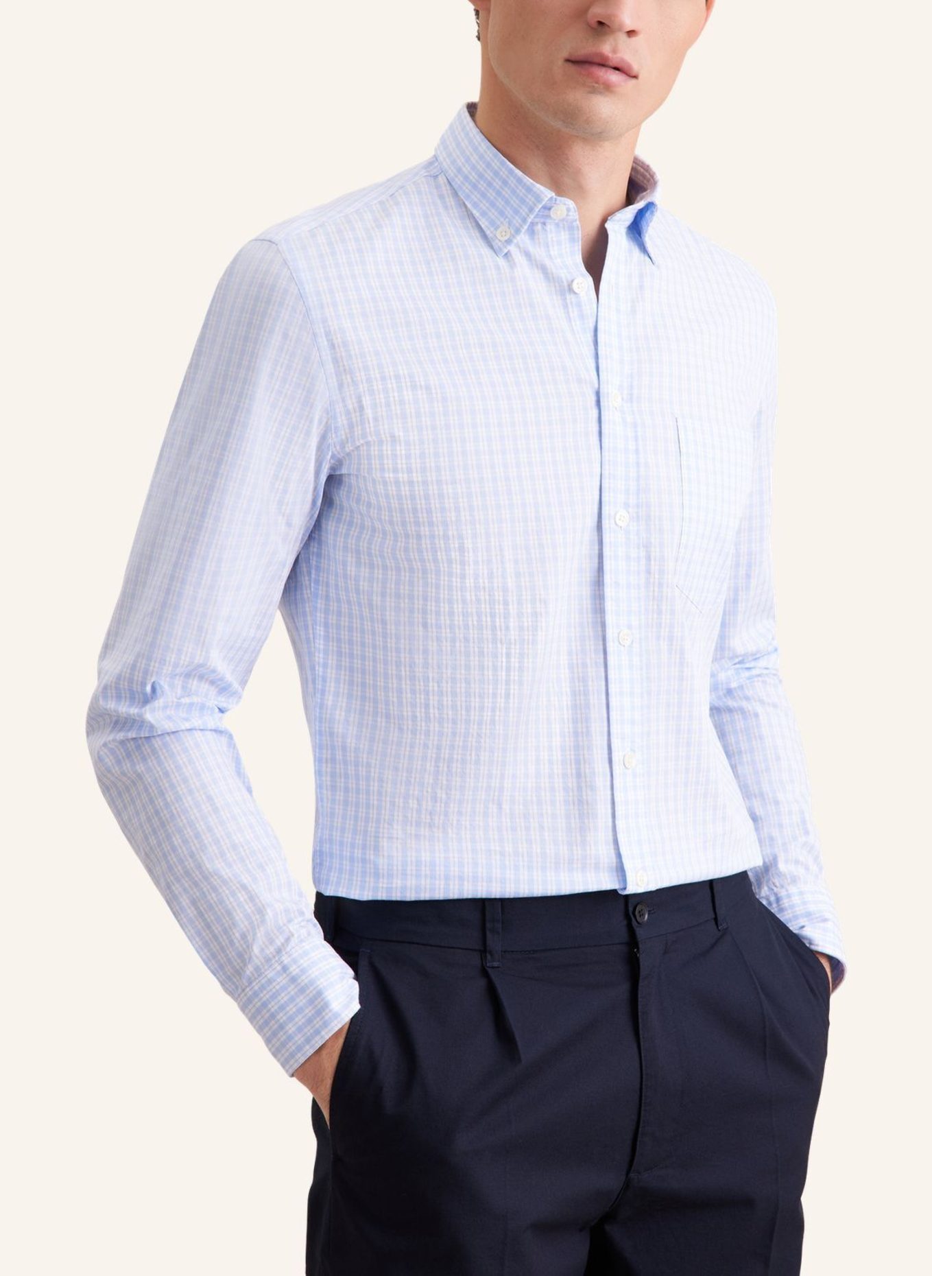 seidensticker Casual Hemd Slim Fit: HELLBLAU