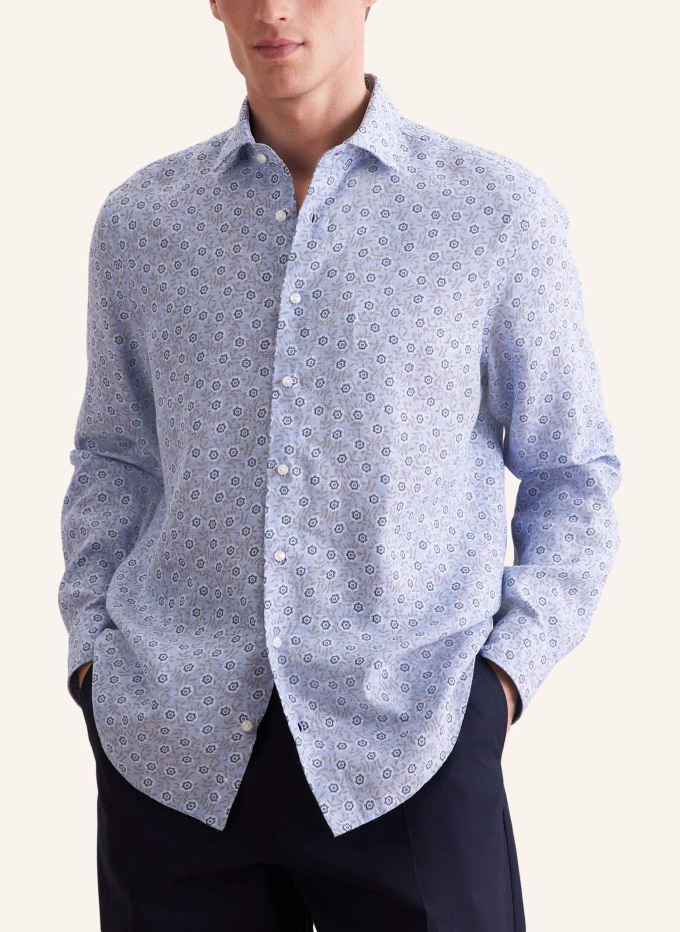 seidensticker Leinenhemd Regular Fit: BLAU