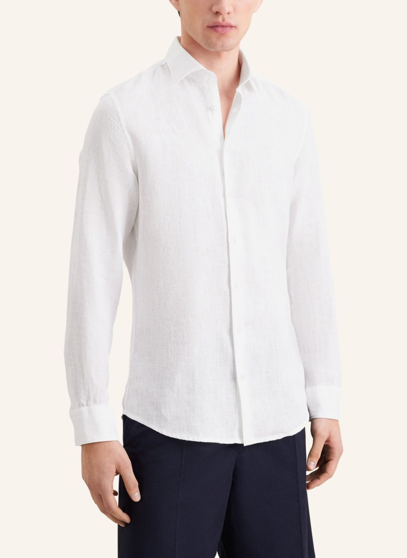 seidensticker Leinenhemd Slim Fit: WEISS