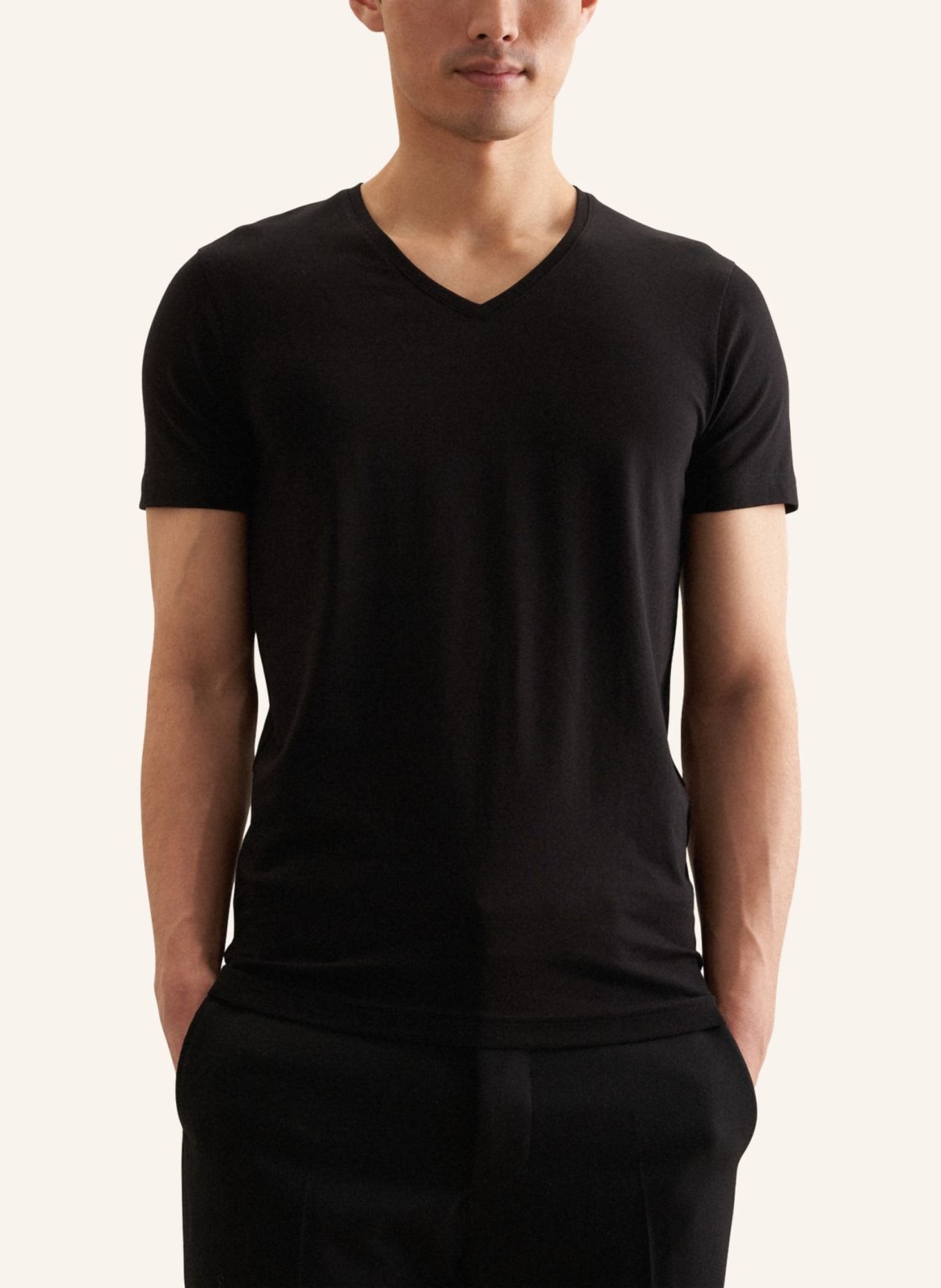 seidensticker T-Shirt Slim Fit: SCHWARZ