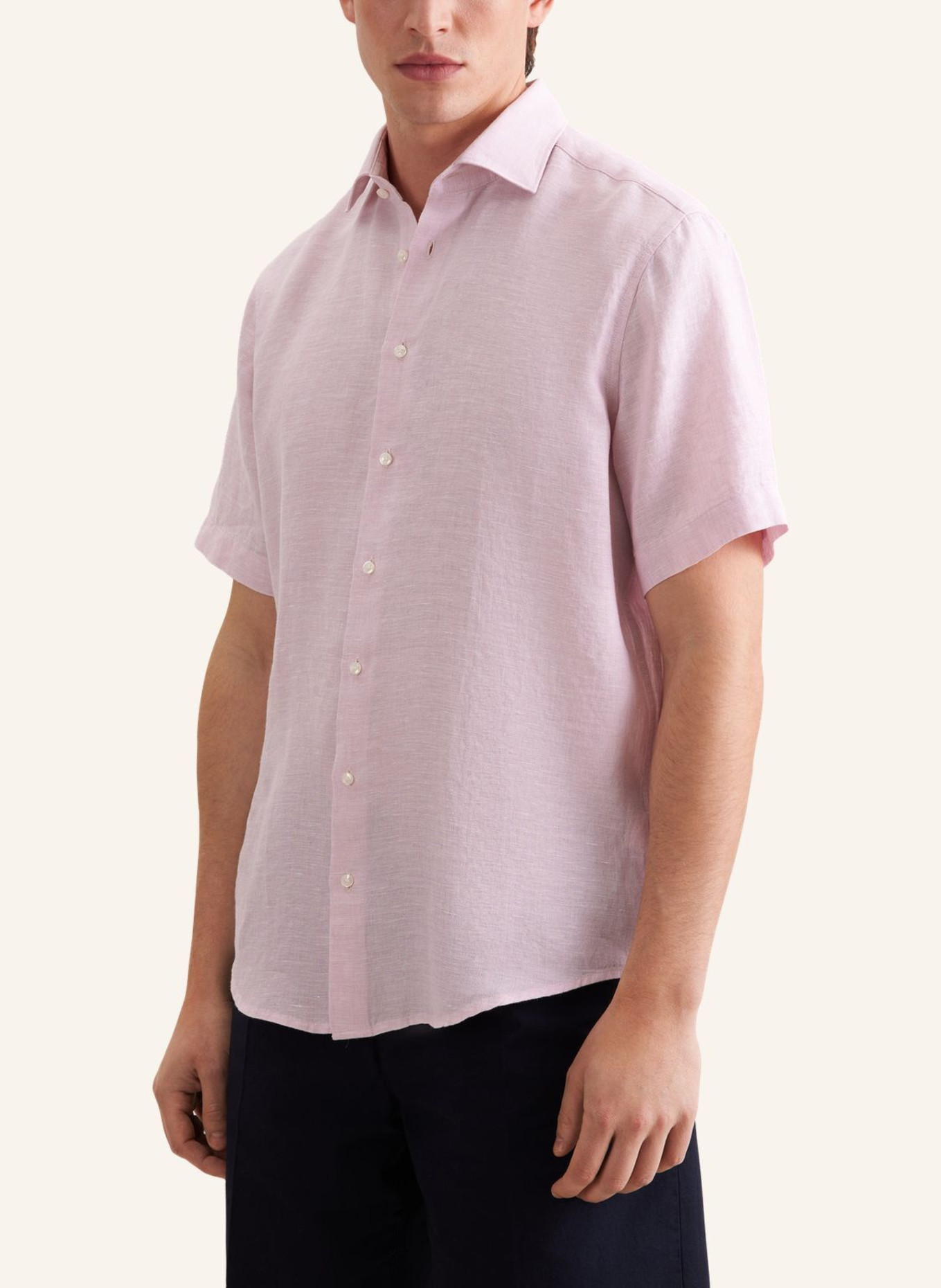 seidensticker Regular-Fit Linen Shirt: PINK
