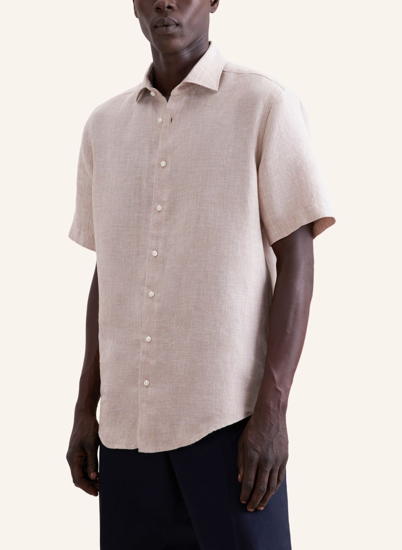 seidensticker Regular-Fit Linen Shirt: BEIGE