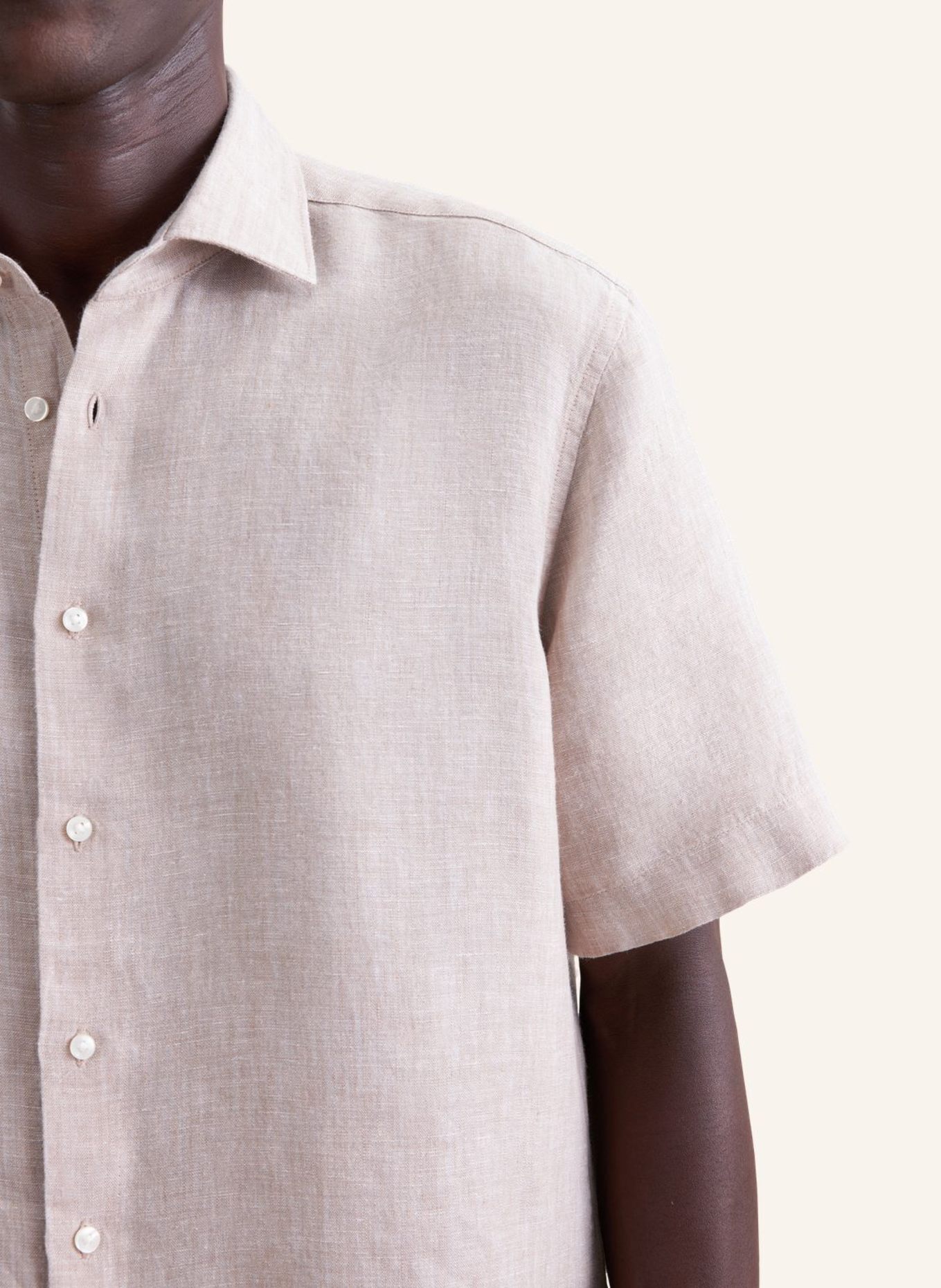 seidensticker Regular-Fit Linen Shirt: BEIGE