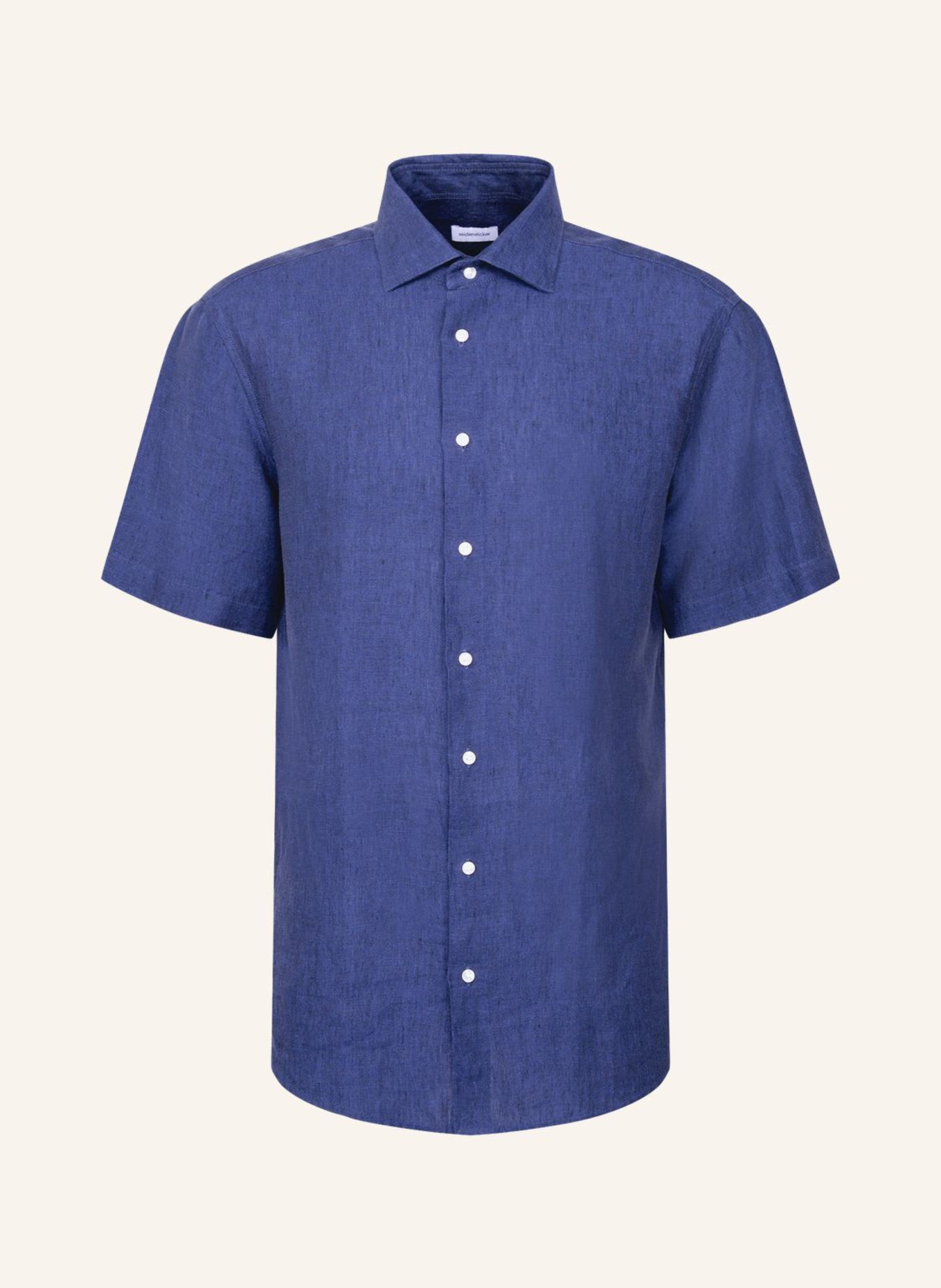 seidensticker Regular-Fit Linen Shirt: DARK BLUE