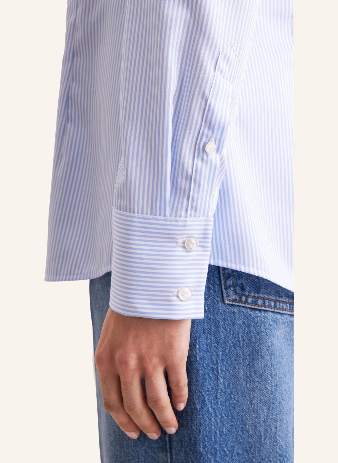 seidensticker Blouse met kraag: LICHTBLAUW
