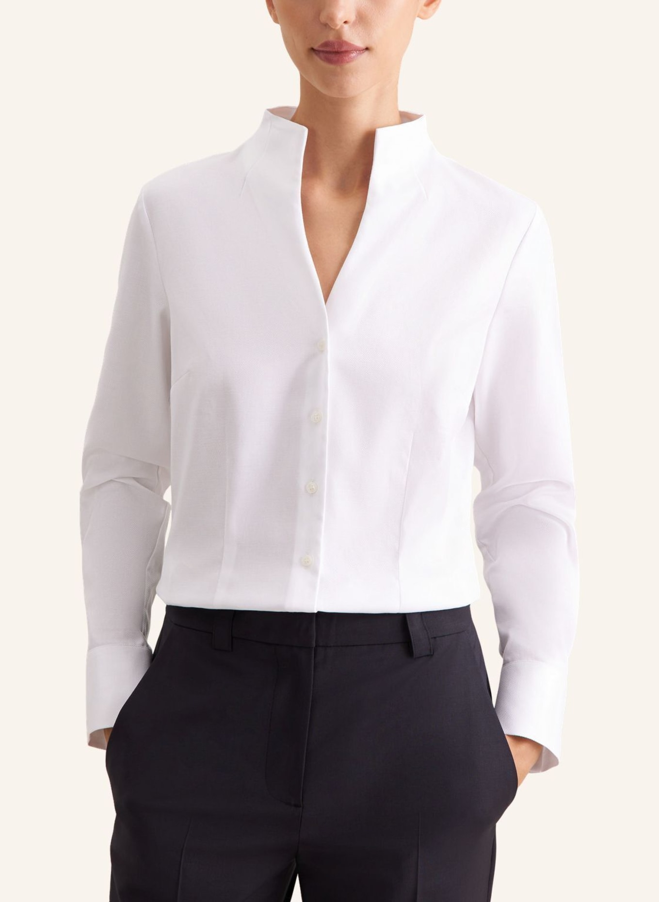 seidensticker Kelchkragenbluse: WEISS