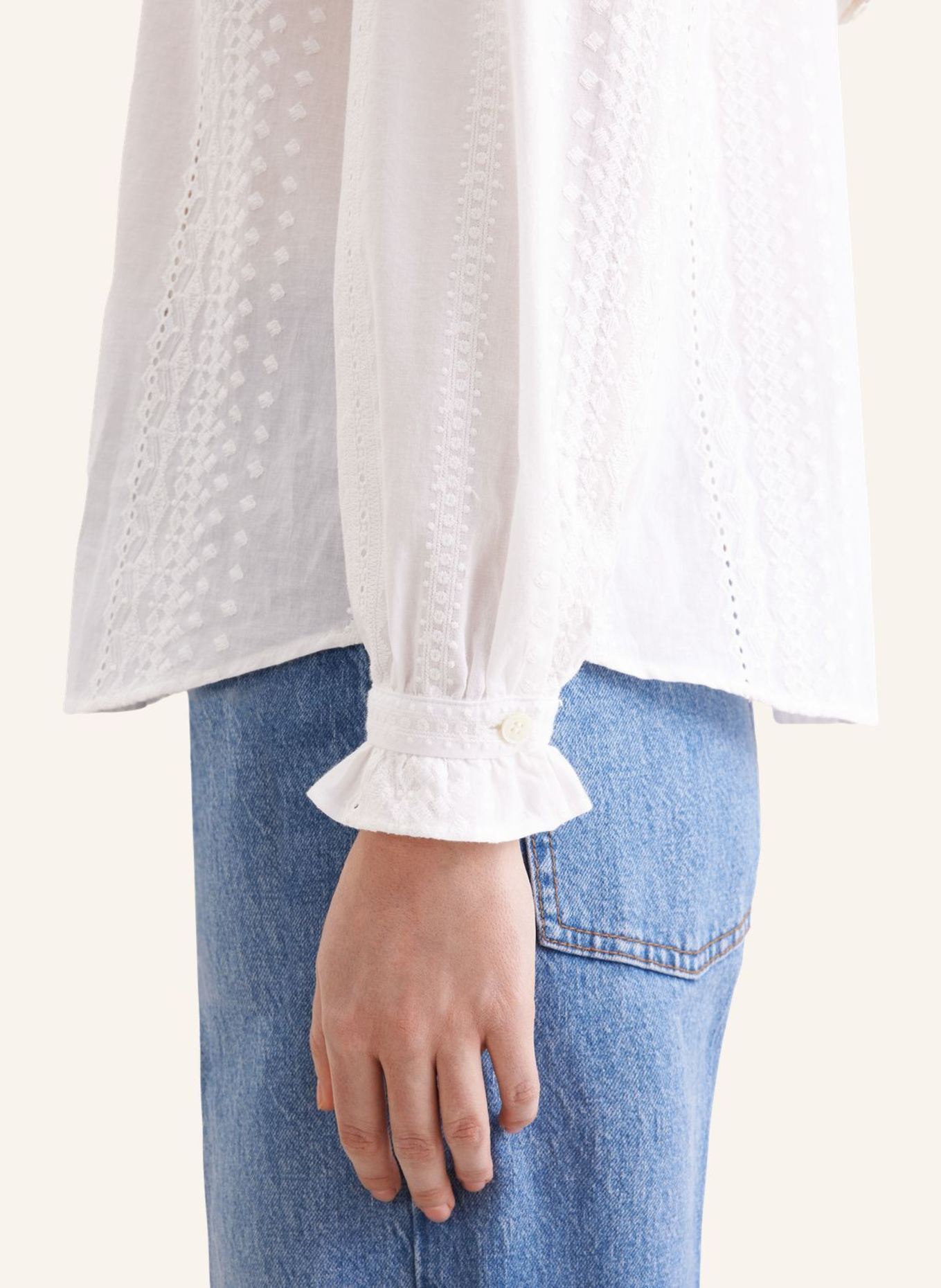 seidensticker Blouse met ruches: WIT