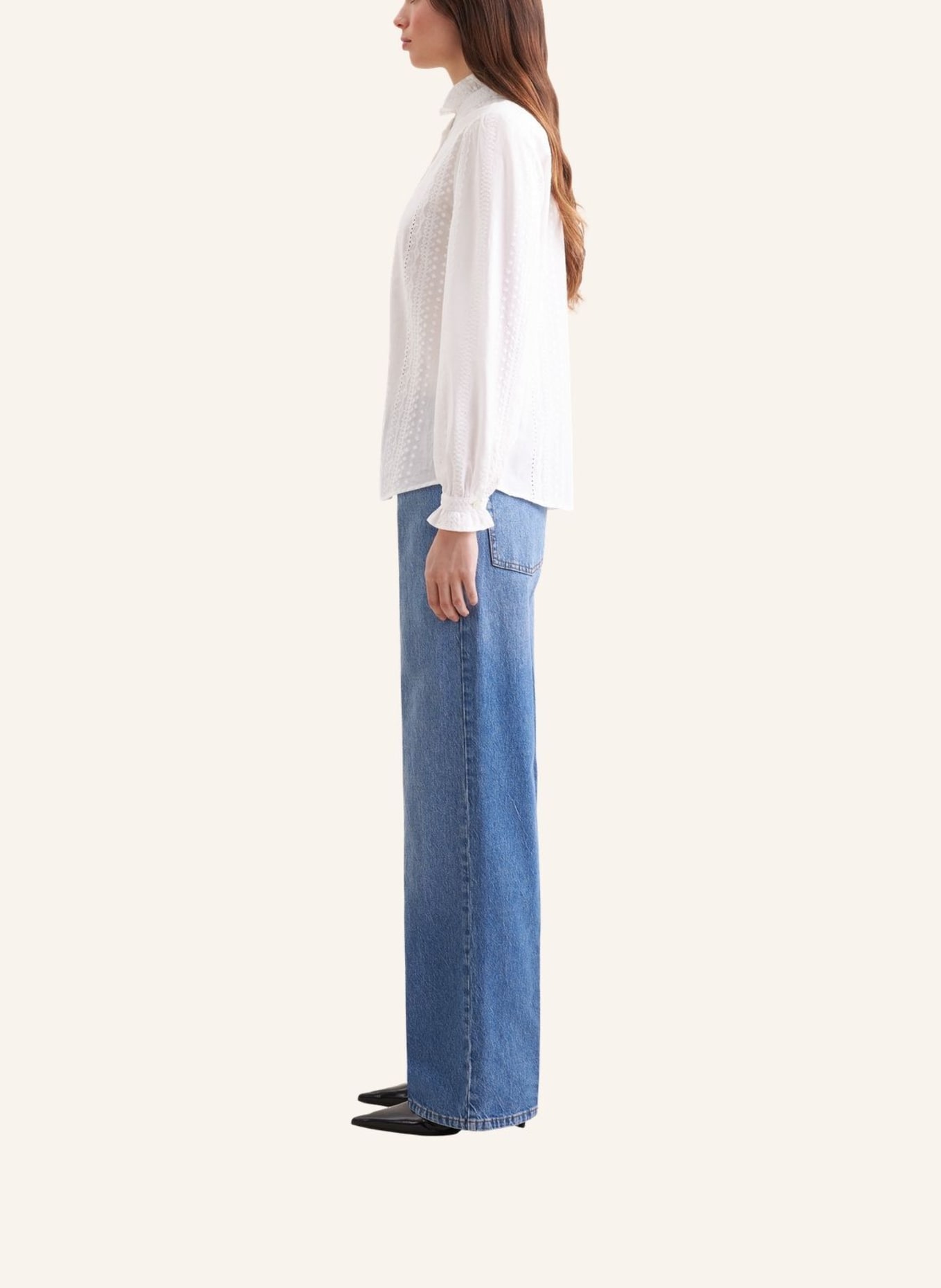 seidensticker Blouse met ruches: WIT