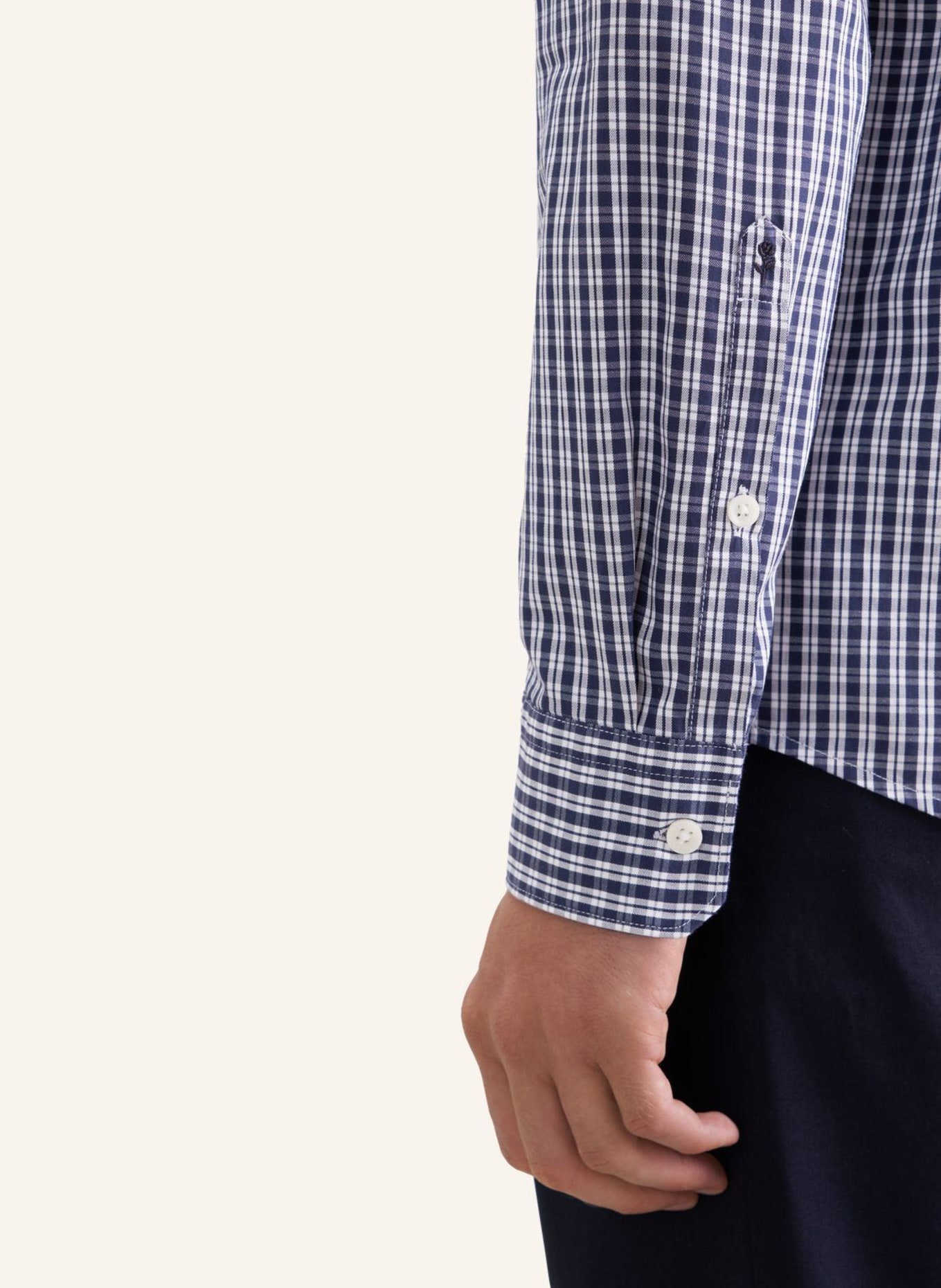 seidensticker Casual overhemd met normale pasvorm: DONKERBLAUW