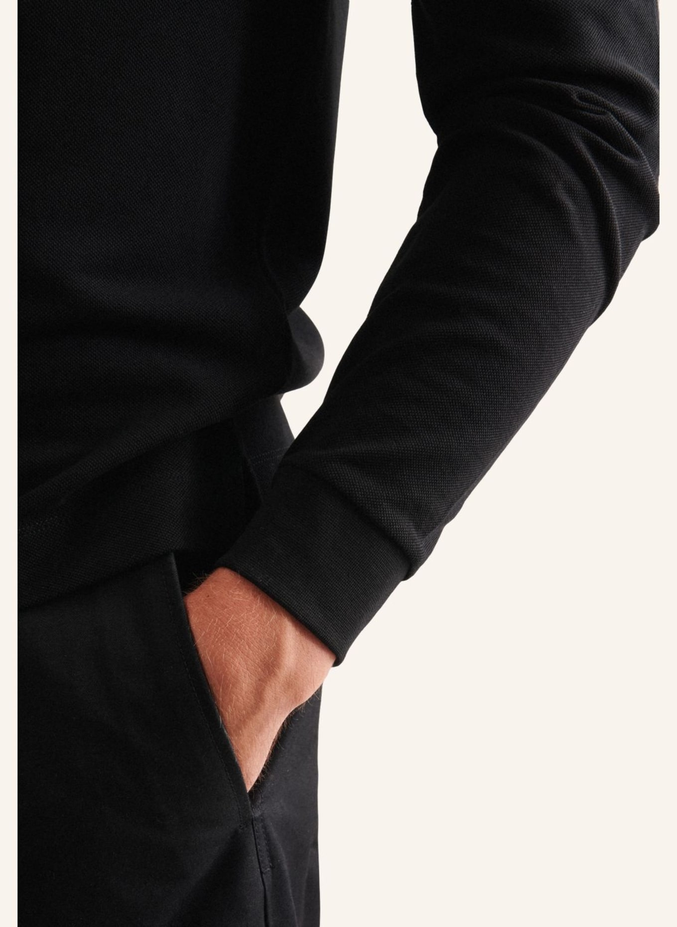 seidensticker Polo, slim fit poloshirt: ZWART