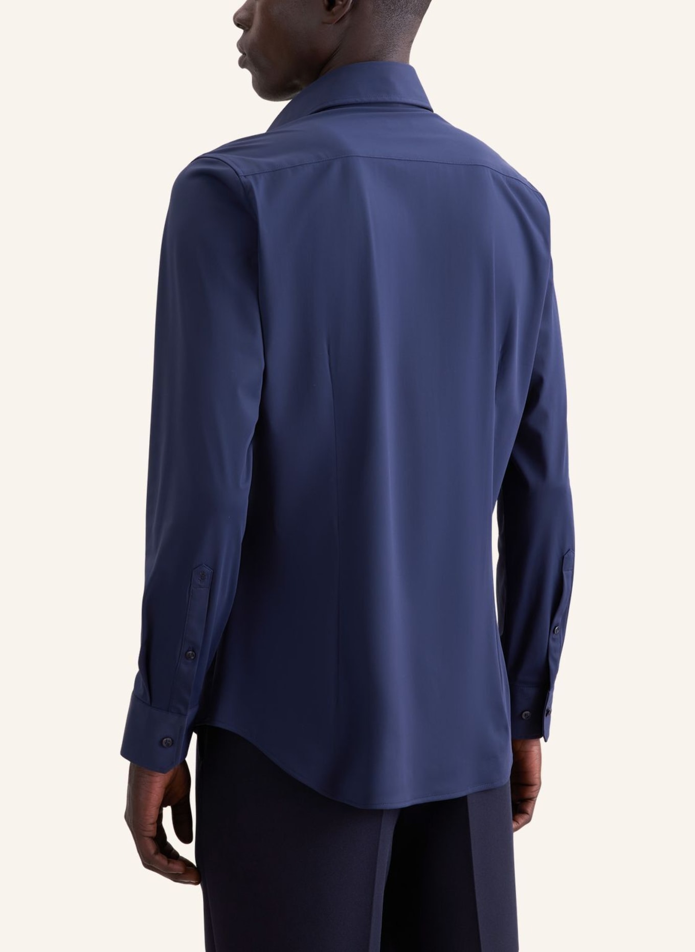seidensticker Overhemd met slanke pasvorm: DONKERBLAUW