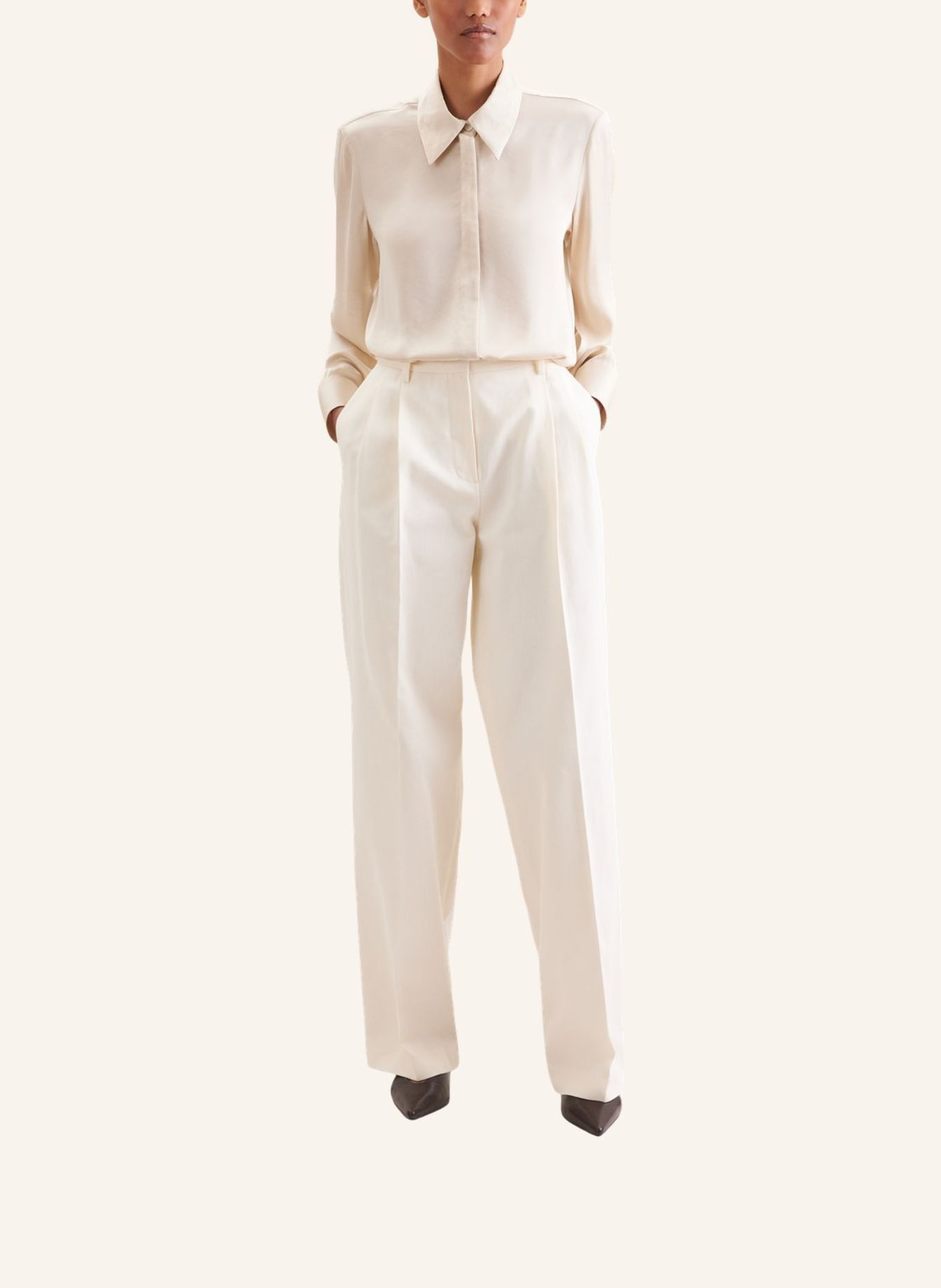 seidensticker stoffen broek: WIT