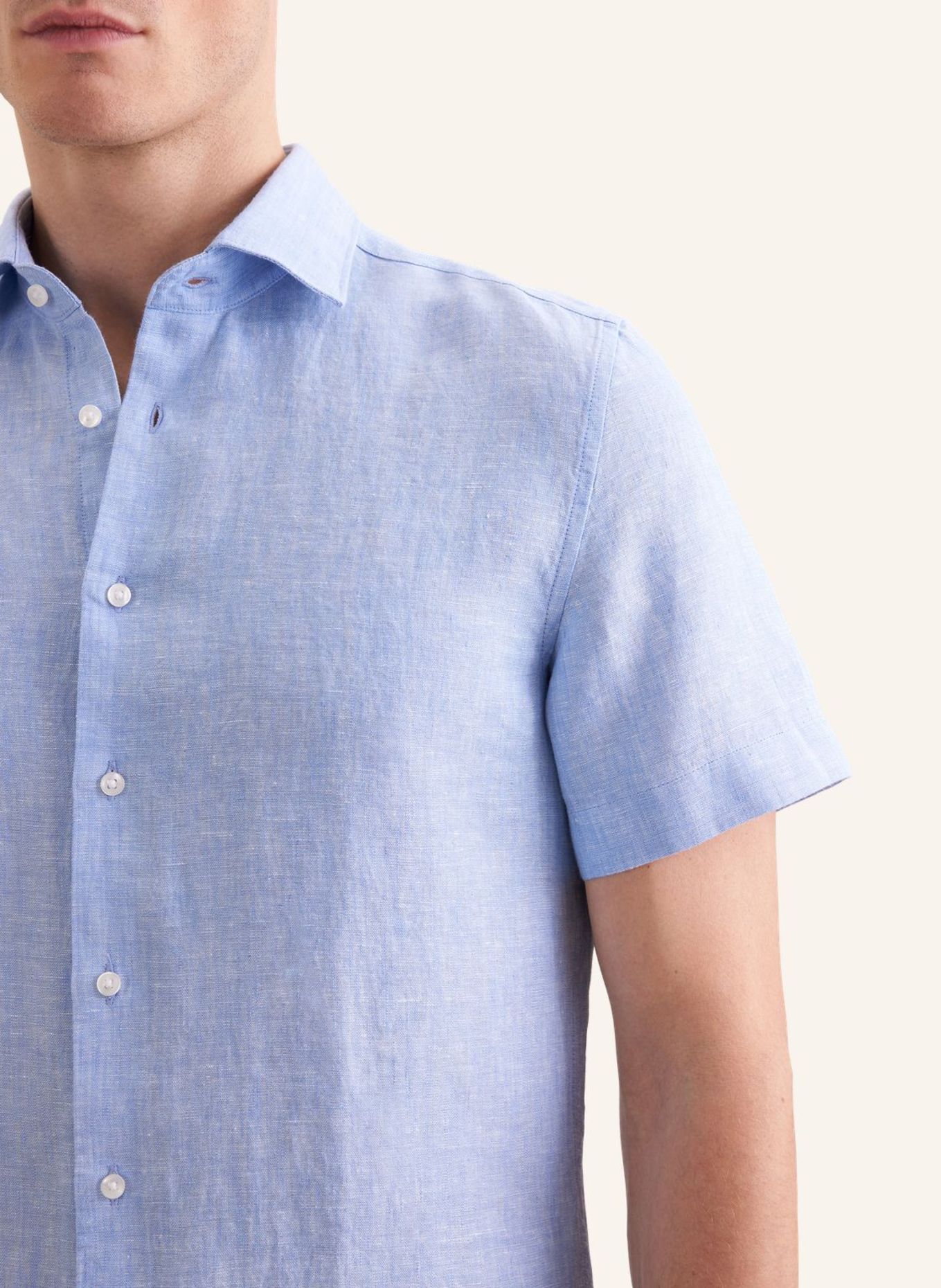 seidensticker Linen Shirt, Shaped Fit: BLUE