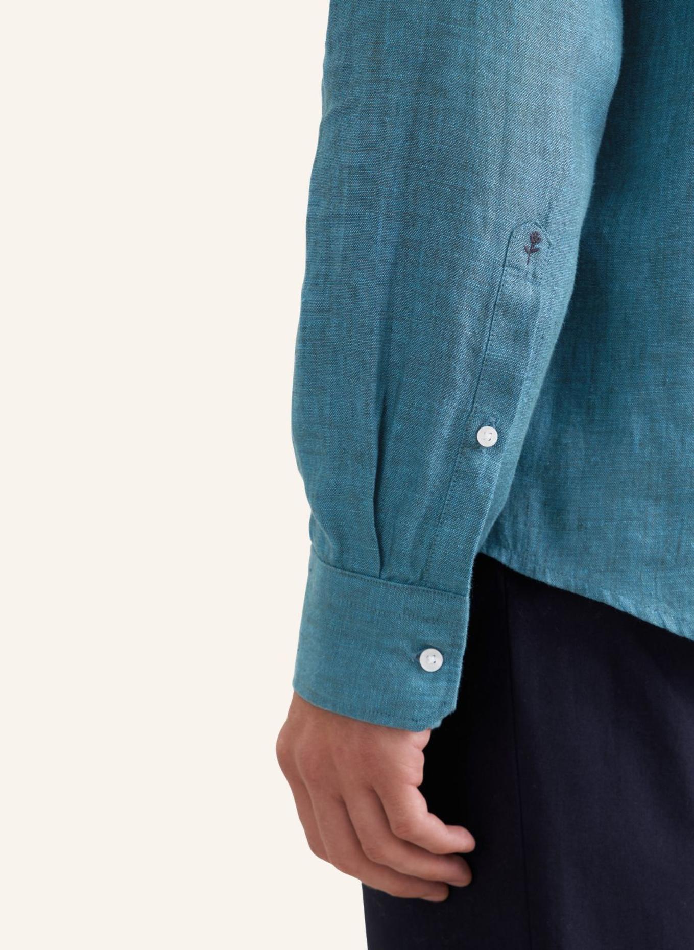 seidensticker Linnen overhemd met normale pasvorm: TURQUOISE