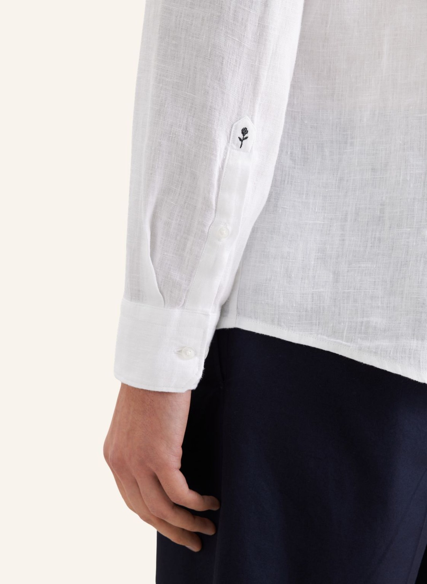 seidensticker Linnen overhemd, slim fit: WIT