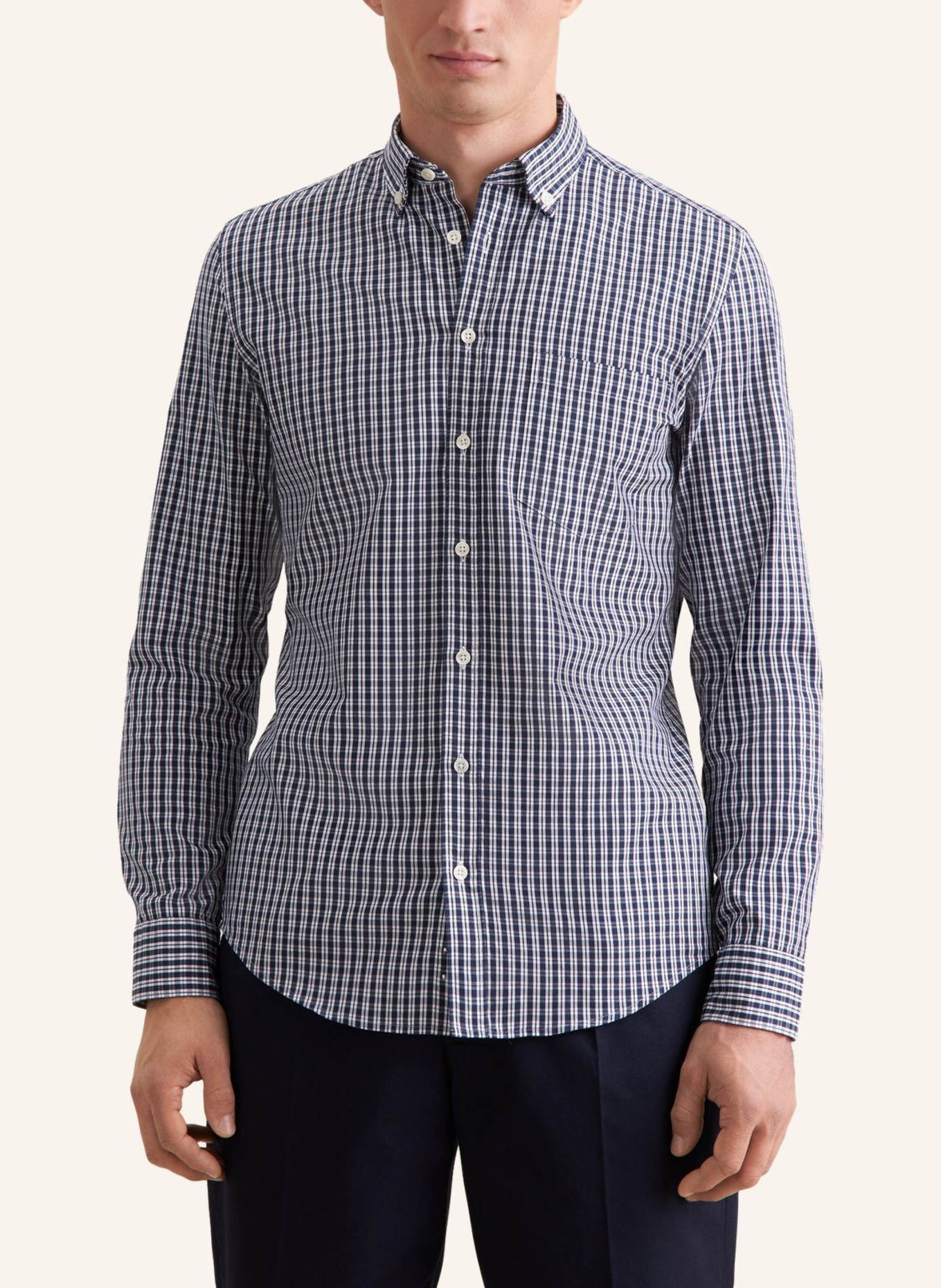 seidensticker Casual overhemd, slim fit: DONKERBLAUW