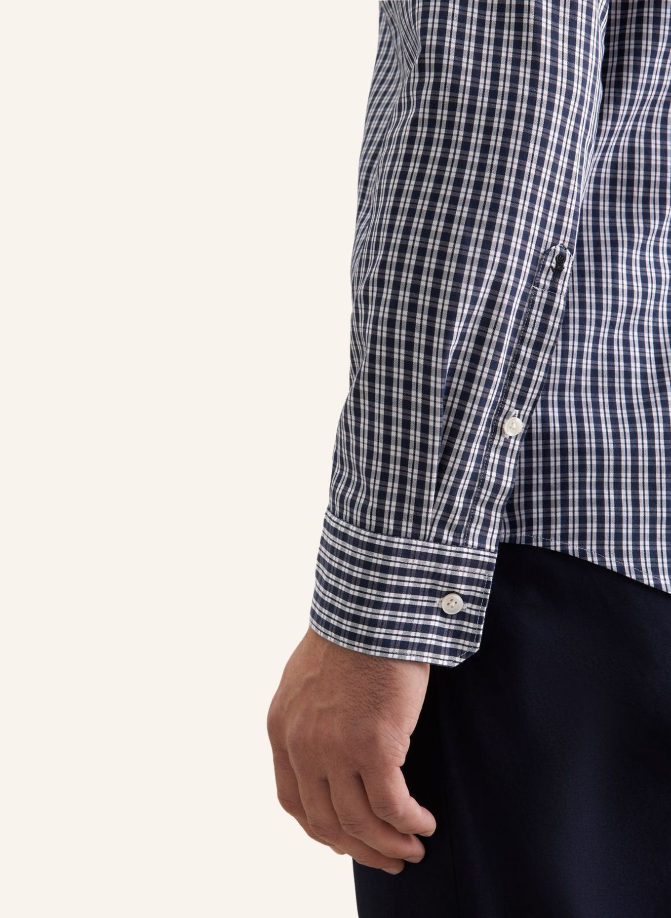 seidensticker Casual overhemd, slim fit: DONKERBLAUW