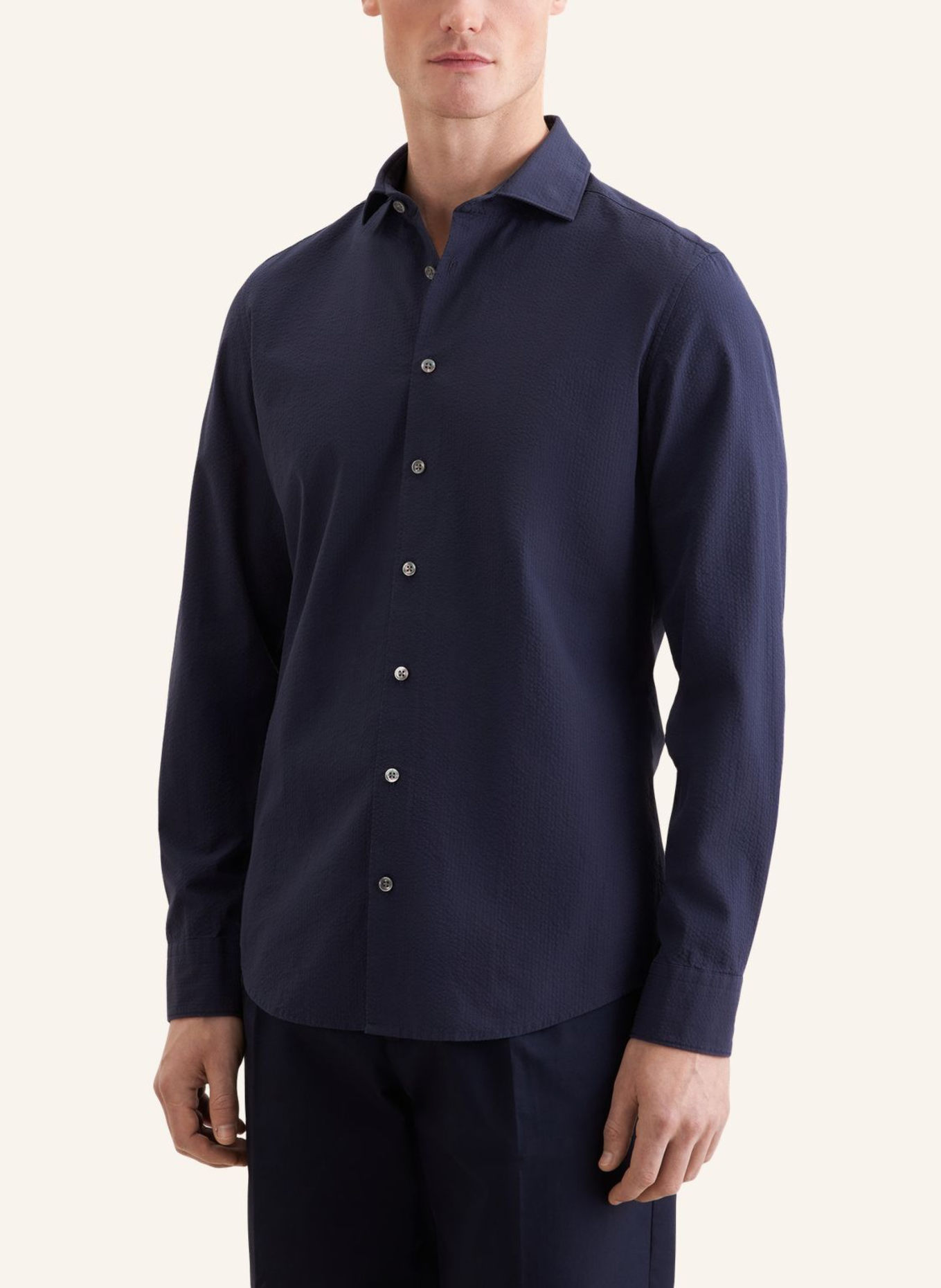 seidensticker Casual Slim-Fit Shirt: DARK BLUE