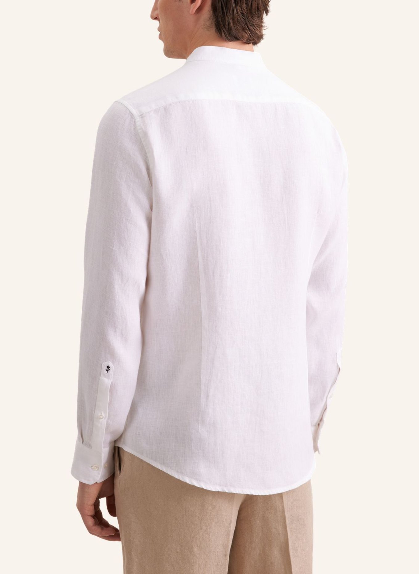 seidensticker Slim-fit linen shirt: WHITE