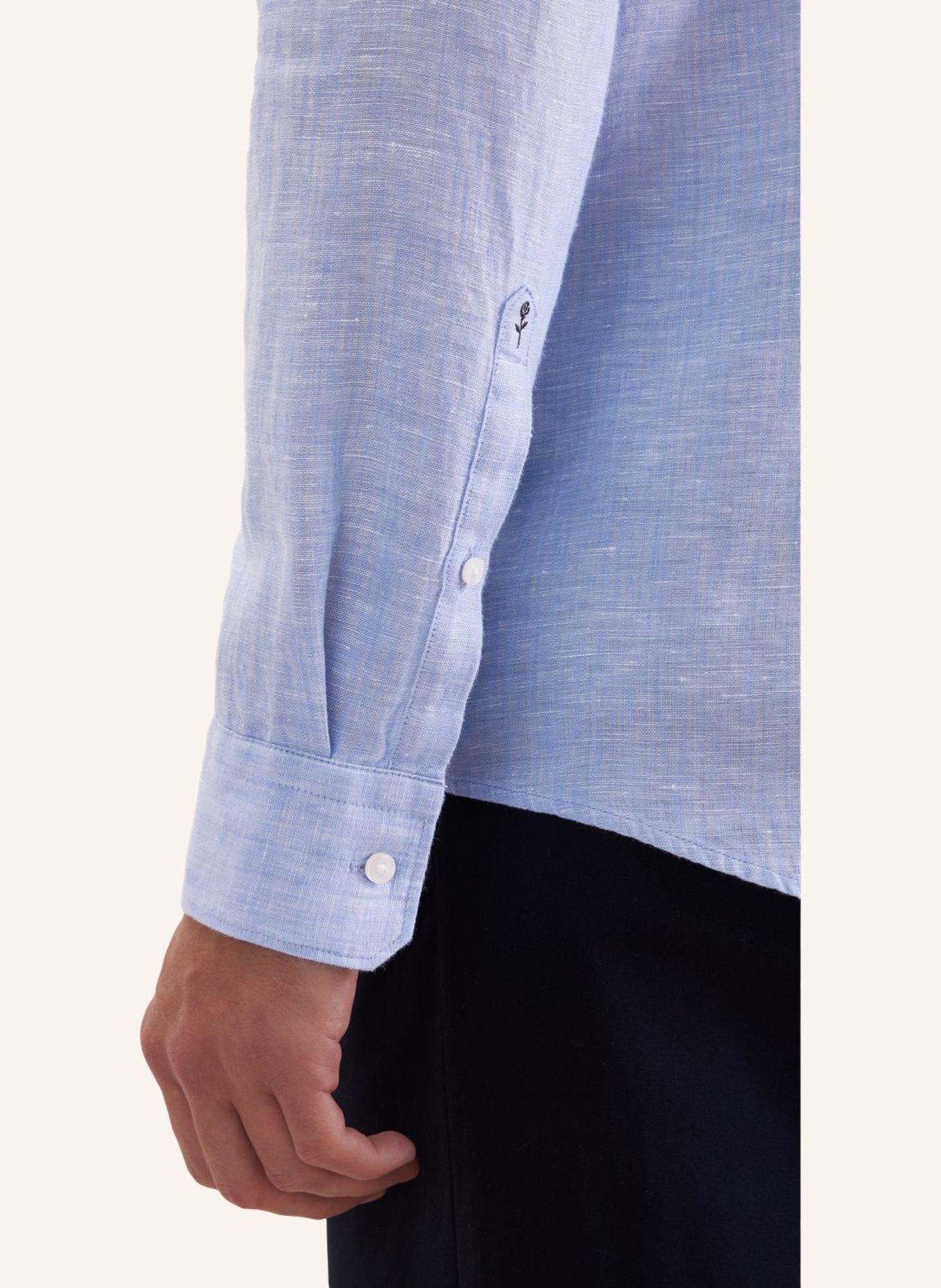 seidensticker Slim-fit linen shirt: BLUE