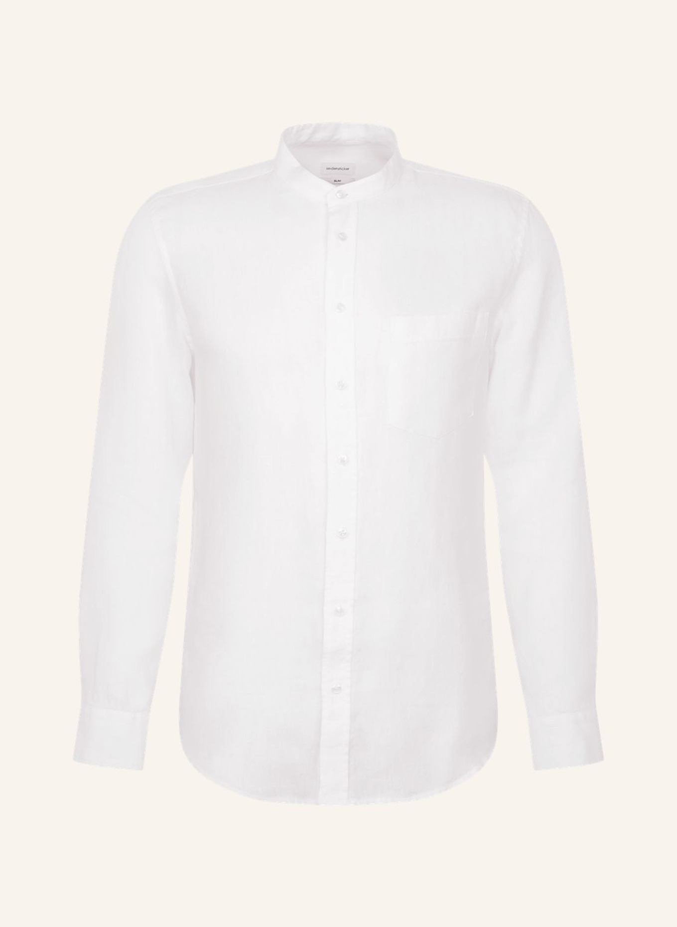 seidensticker Slim-fit linen shirt: WHITE