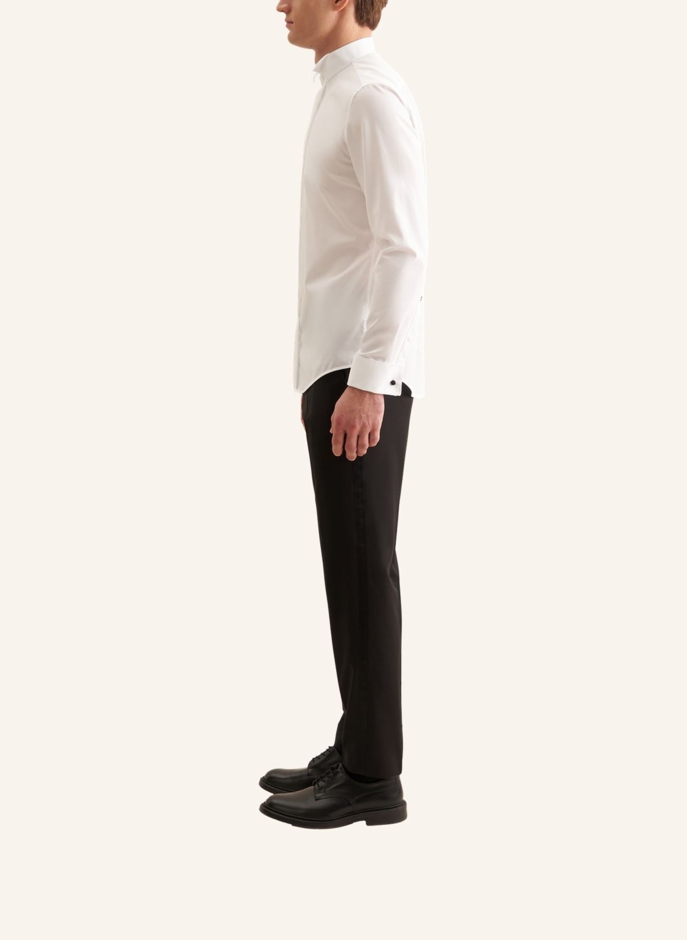 seidensticker Slim fit smokingoverhemd met omgeslagen manchetten: WIT