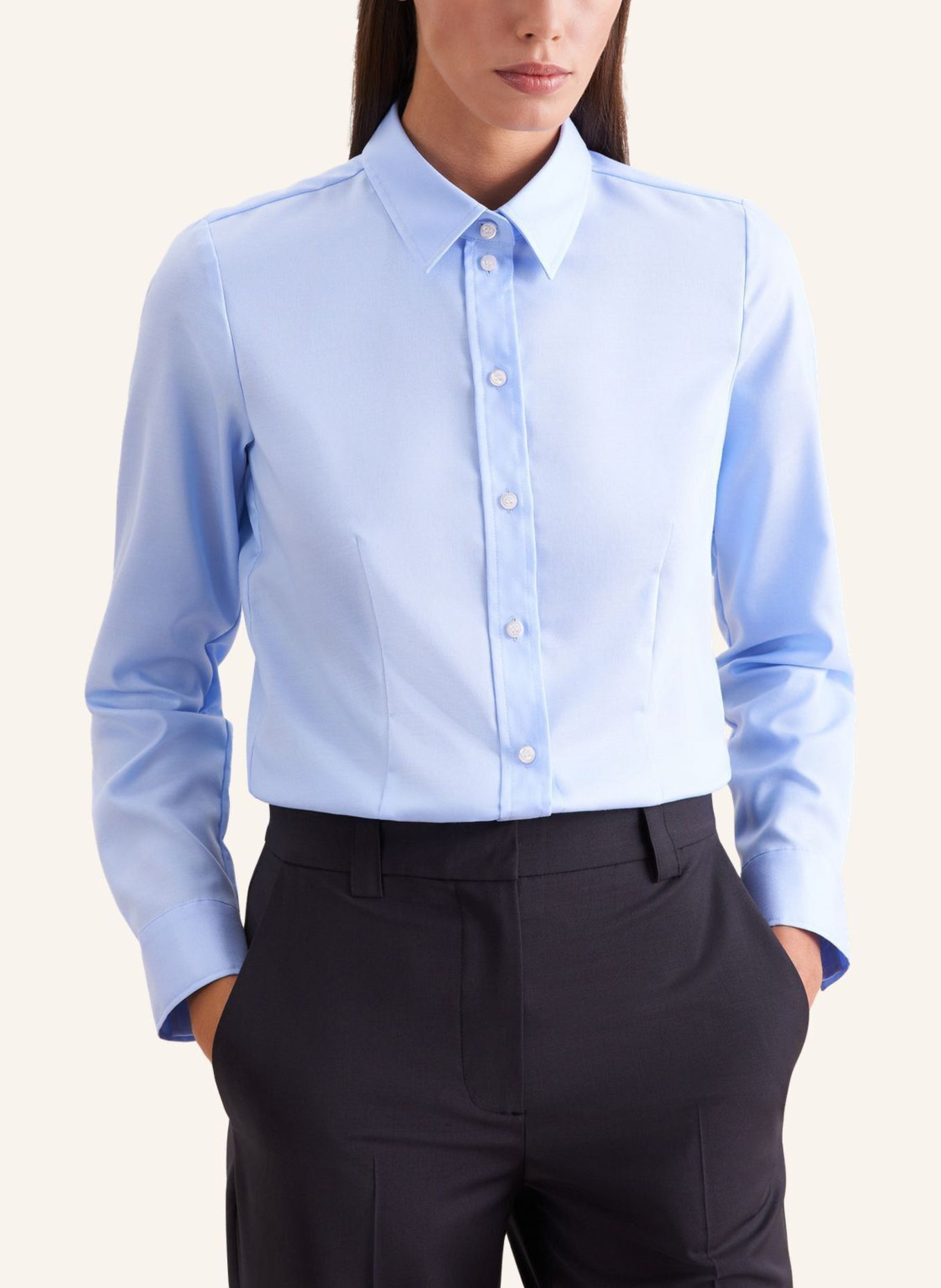 seidensticker Klassieke blouse, overhemdblouse: BLAUW