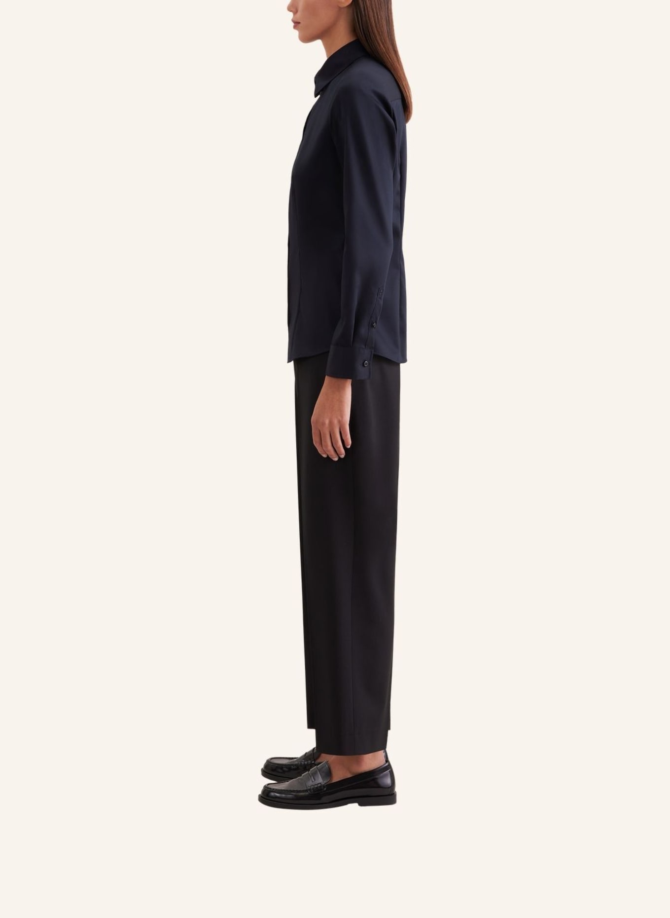 seidensticker Klassieke blouse, overhemdblouse: ZWART