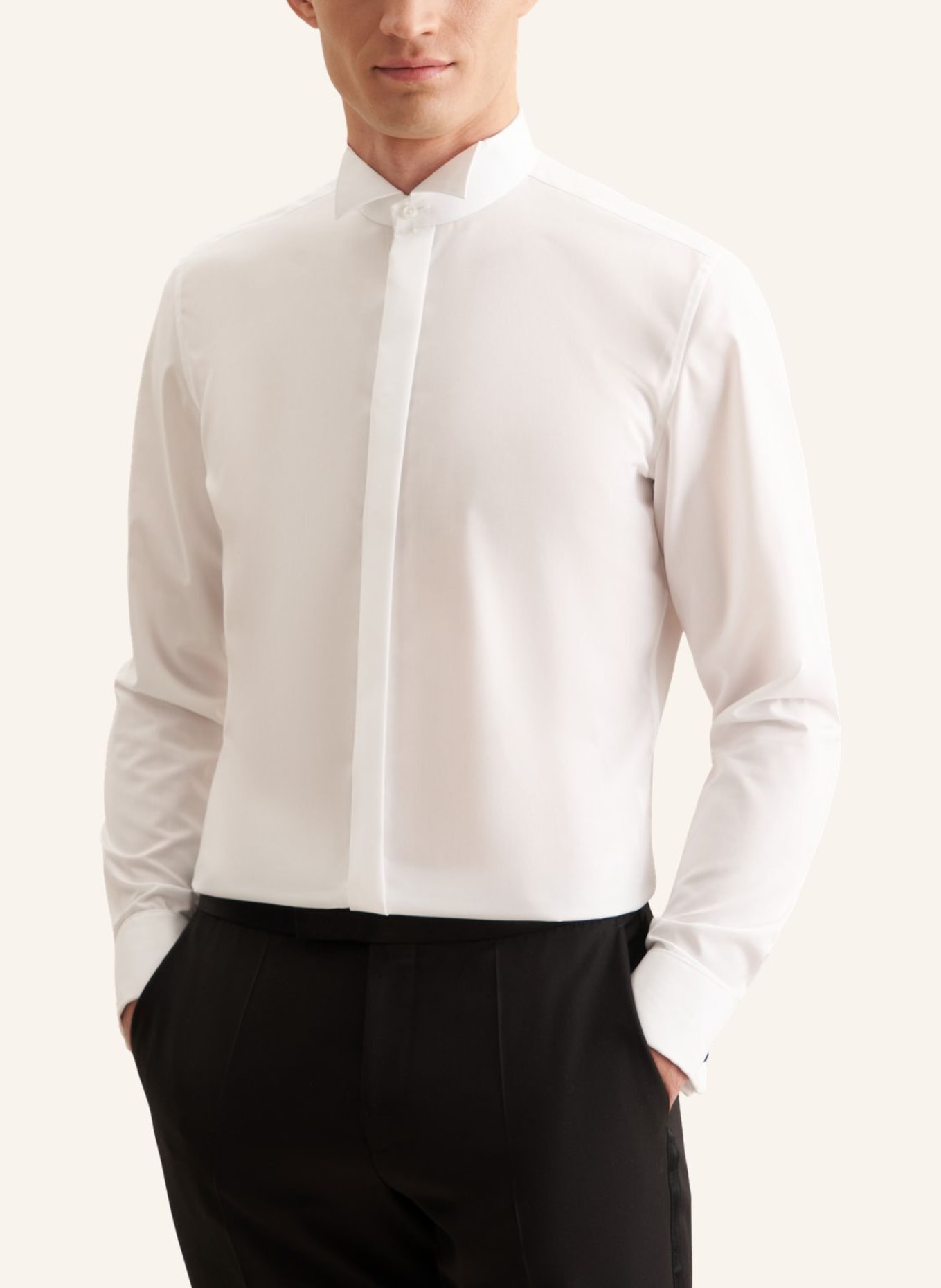 seidensticker Tuxedo Shirt, Formal, Slim Fit: WHITE