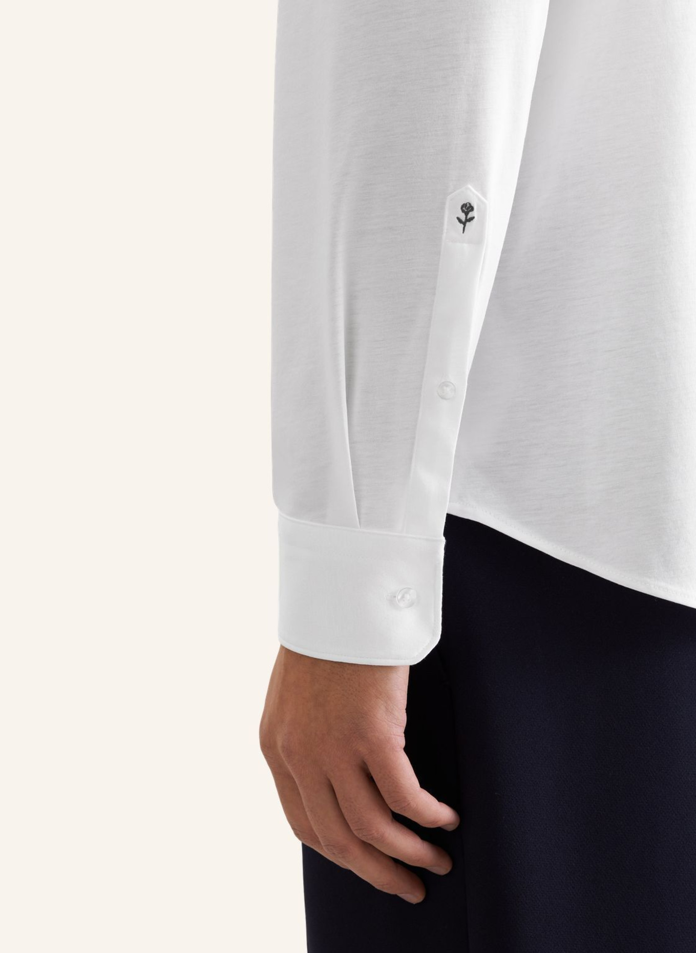 seidensticker Regular-Fit Jersey Shirt: WHITE